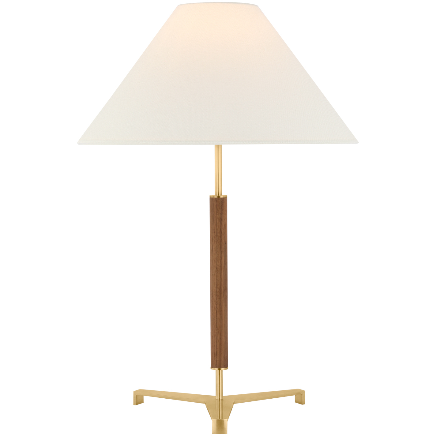 Ray Booth Amaya 28 inch 6.5 watt Antique-Burnished Brass and Walnut Table Lamp Portable Light