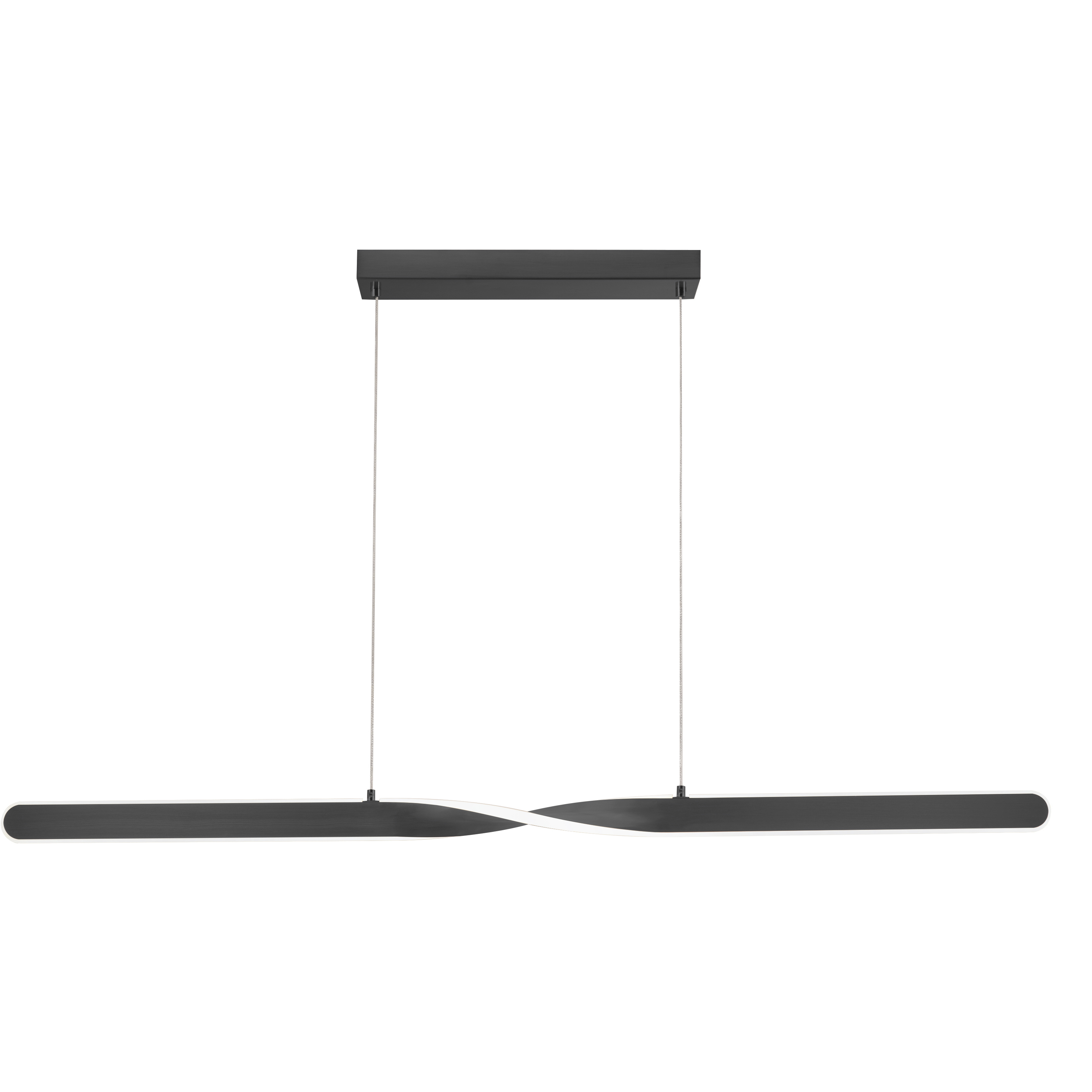 Twist 2 Light 47.6 inch Black Linear Pendant Ceiling Light