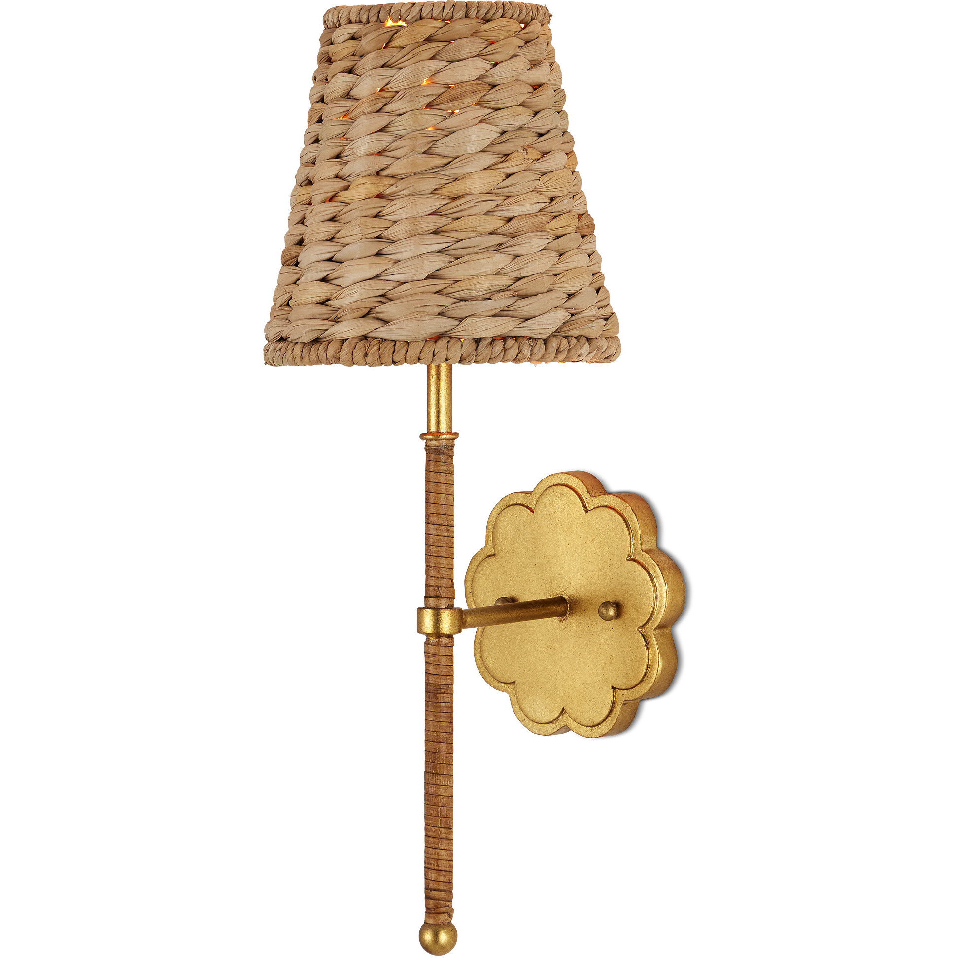 Savoie 1 Light 7 inch Contemporary Gold Leaf Wall Sconce Wall Light, Suzanne Duin Collection