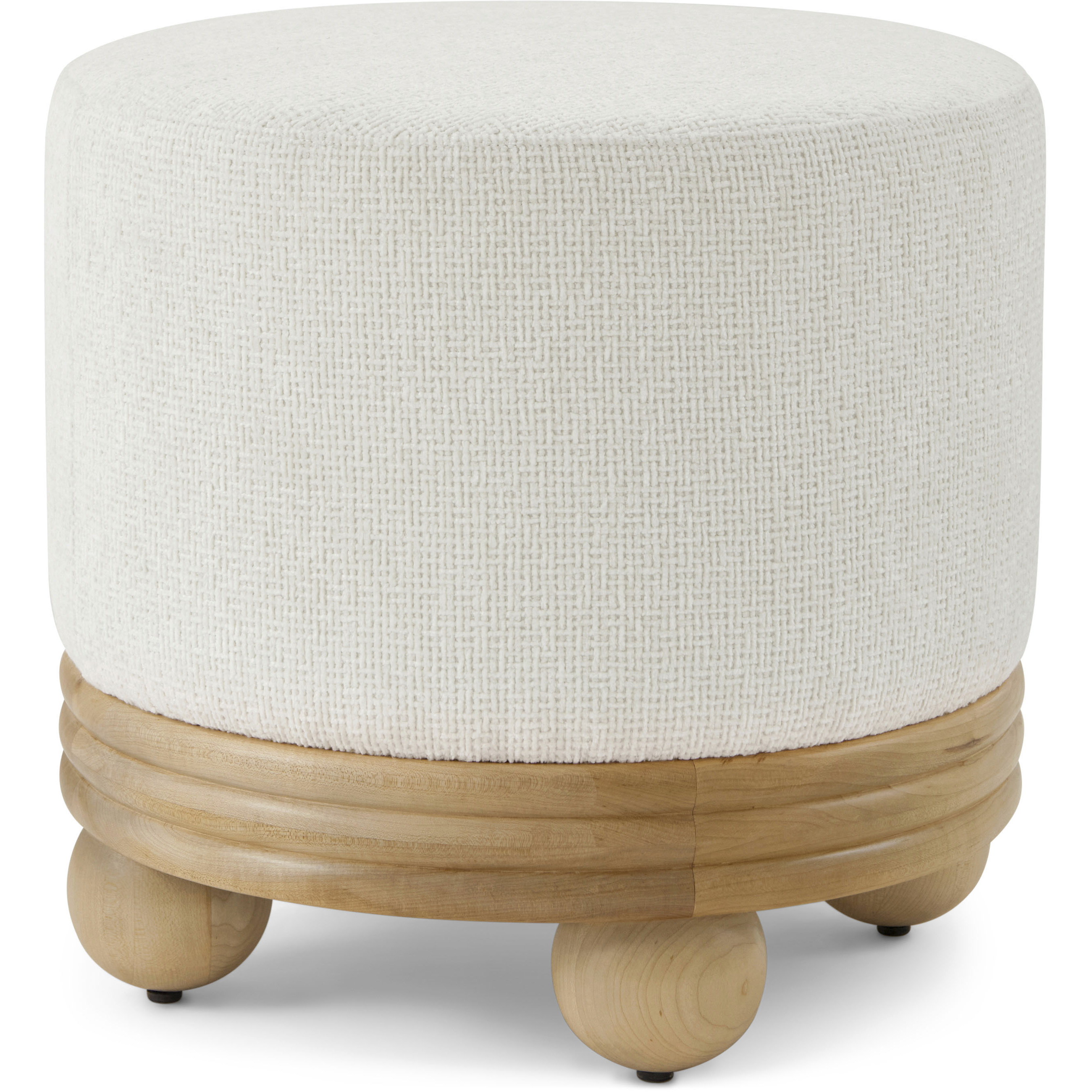 Origins 18 inch Sesame Ottoman, Wooden, Upholstered