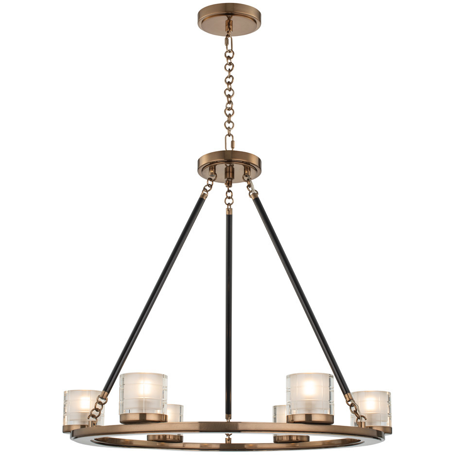 Library LED 24 inch Library Brass Chandelier Ceiling Light