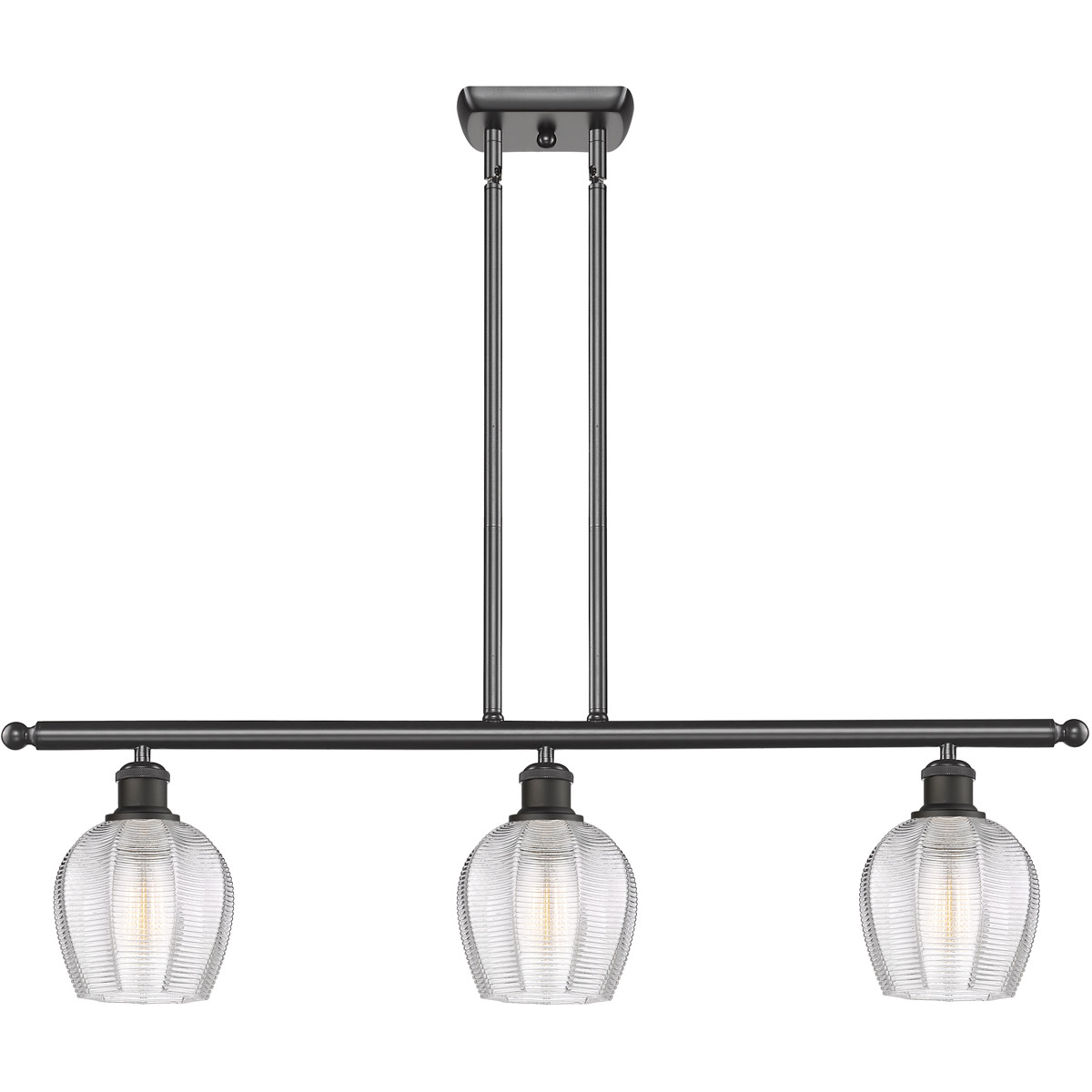 Ballston Norfolk LED 36 inch Oil Rubbed Bronze Island Light Ceiling Light in Clear Glass