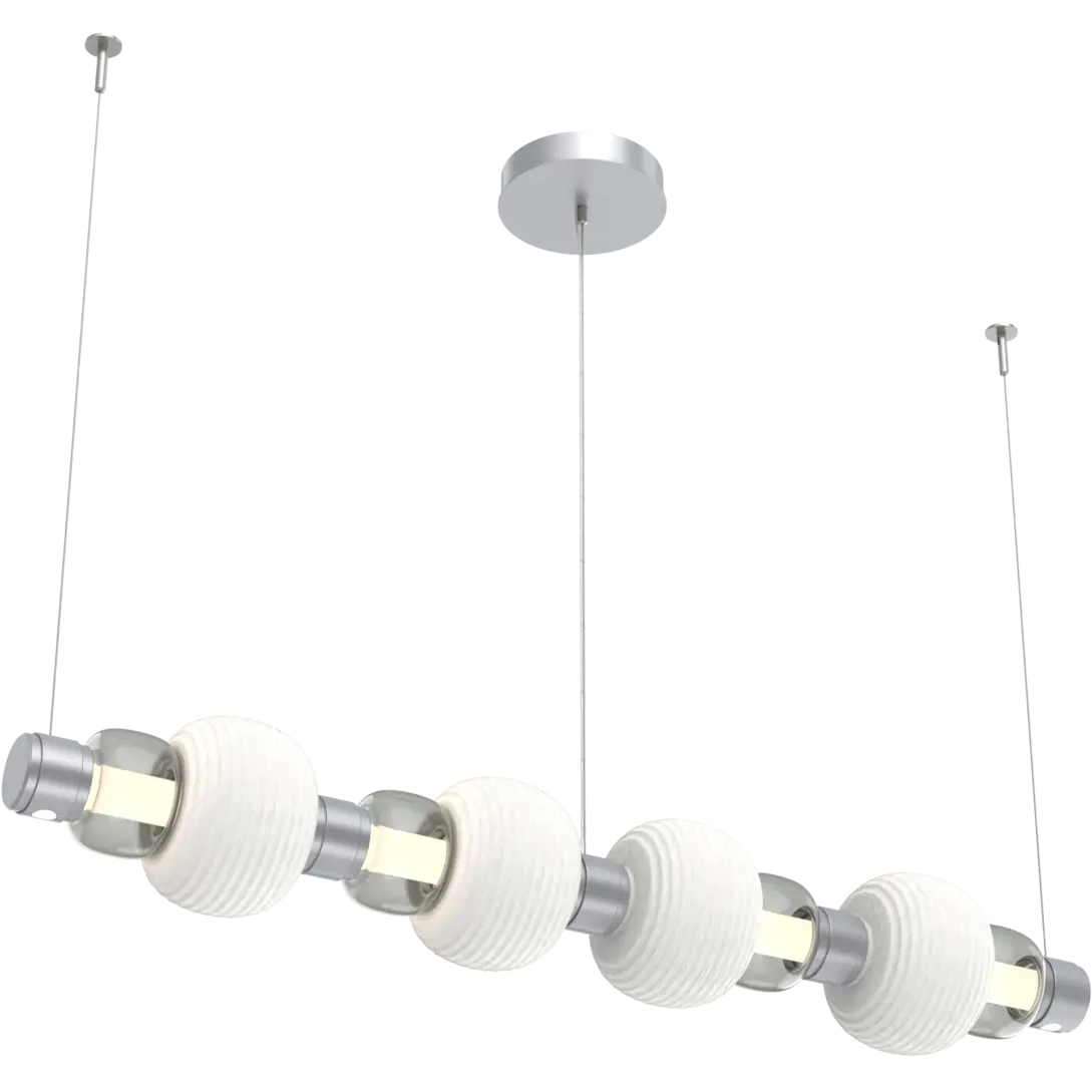 Torno Mandrel LED 53.3 inch Classic Silver with Chalk Linear Chandelier Ceiling Light