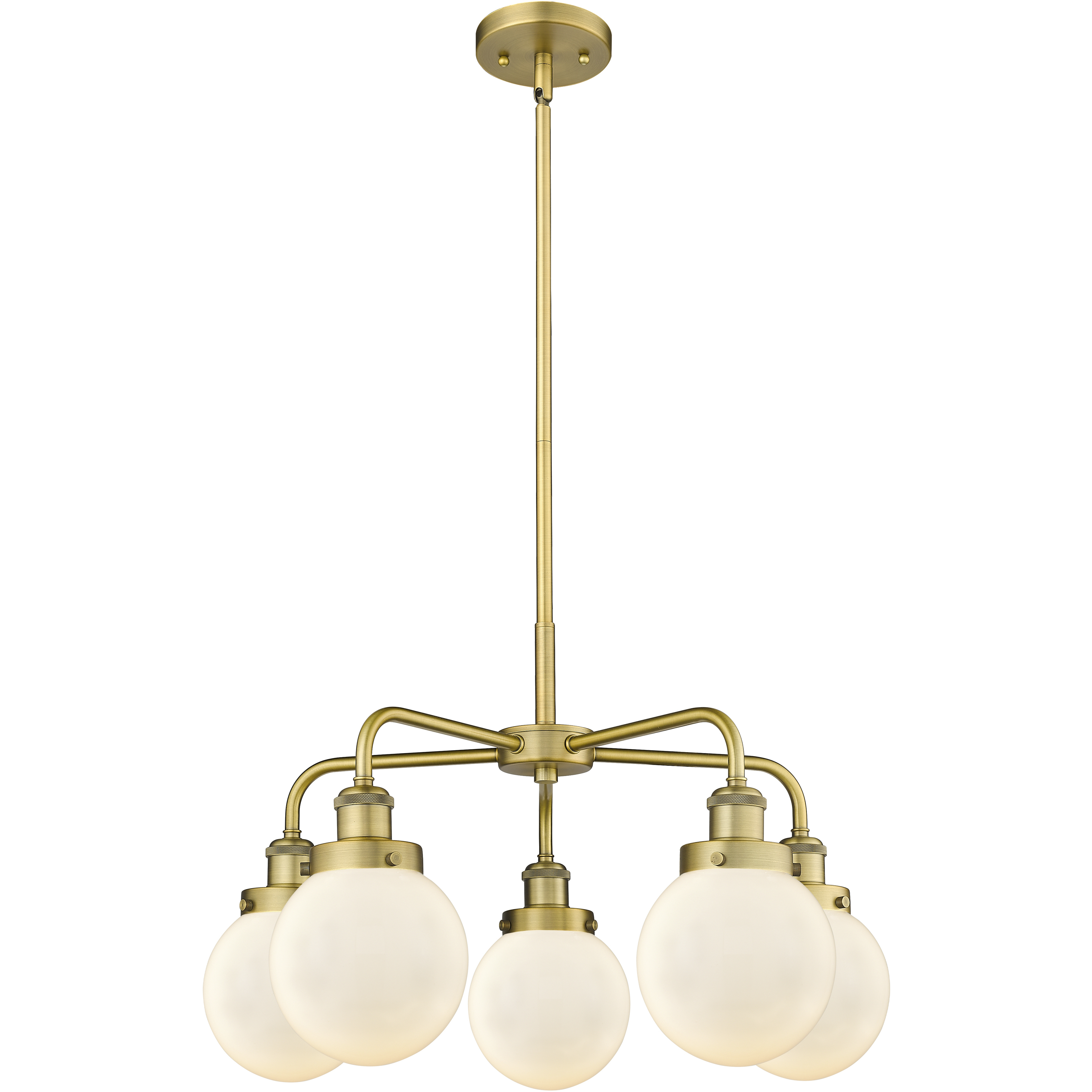 Beacon 5 Light 24 inch Brushed Brass Chandelier Ceiling Light