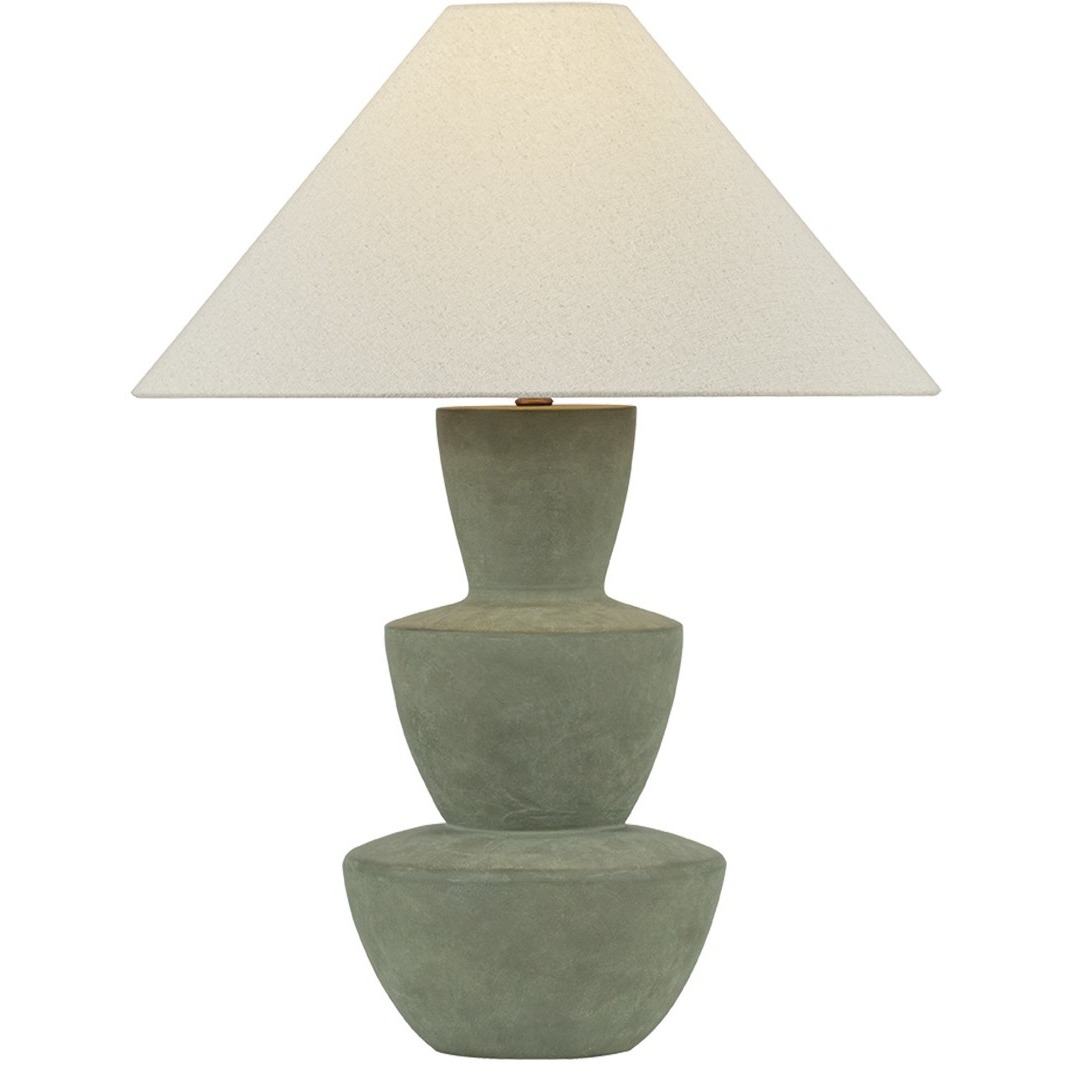Kamas 27 inch 15 watt Patina Brass and Ceramic Oak Moss Table Lamp Portable Light