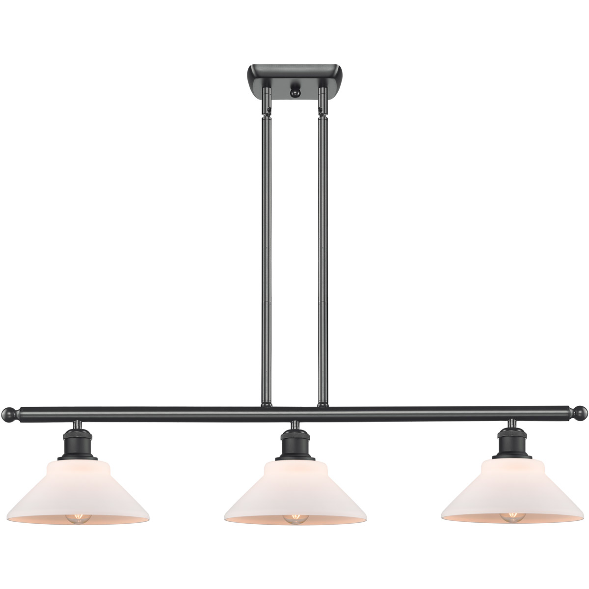 Ballston Orwell LED 36 inch Matte Black Island Light Ceiling Light in Matte White Glass, Ballston