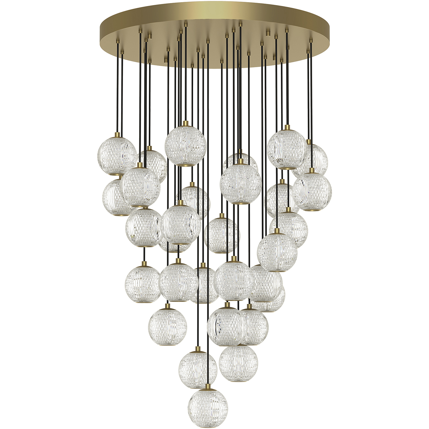Marni LED 25.63 inch Natural Brass Multi Pendant Ceiling Light