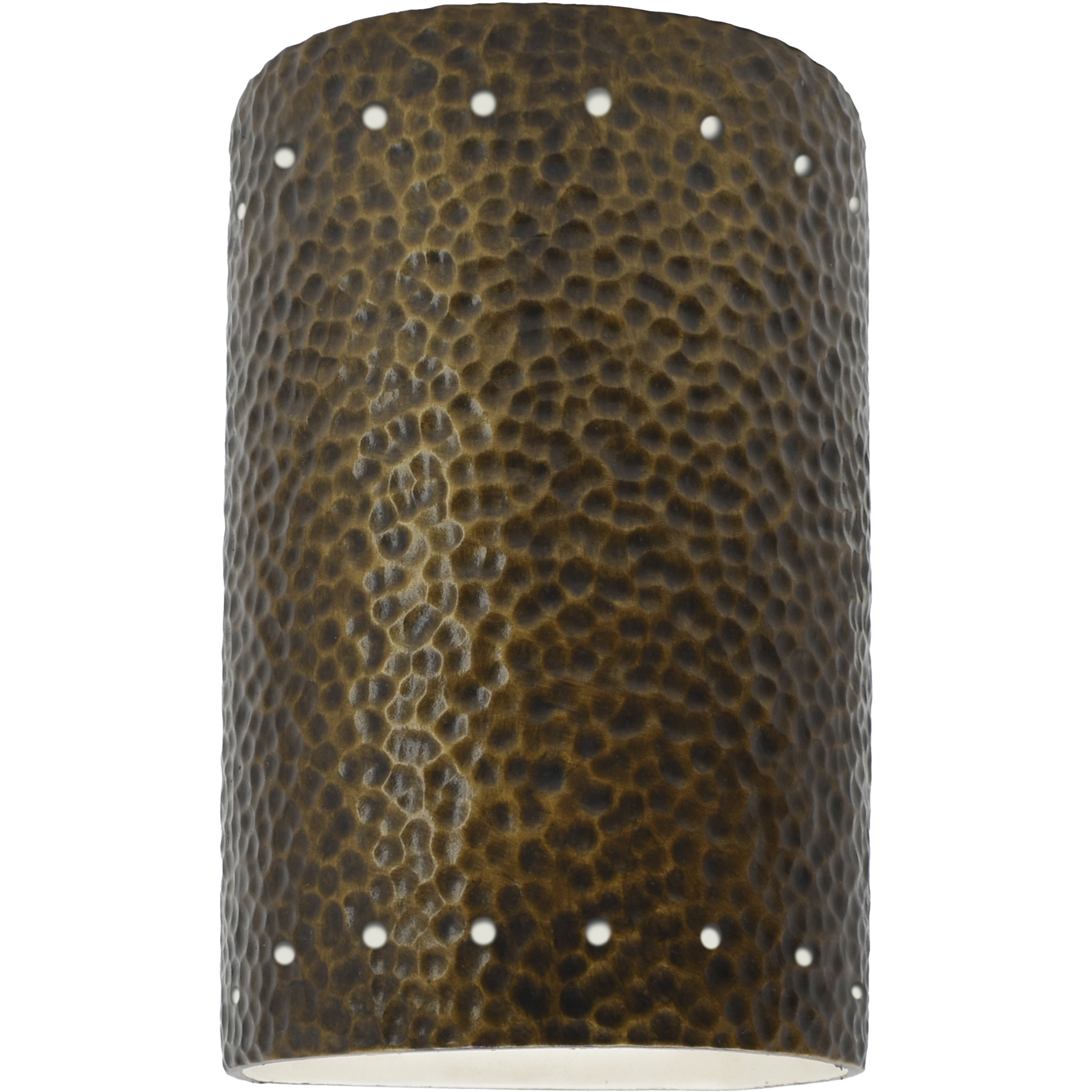 Ambiance Cylinder LED 5.75 inch Hammered Polished Brass ADA Wall Sconce Wall Light, Small