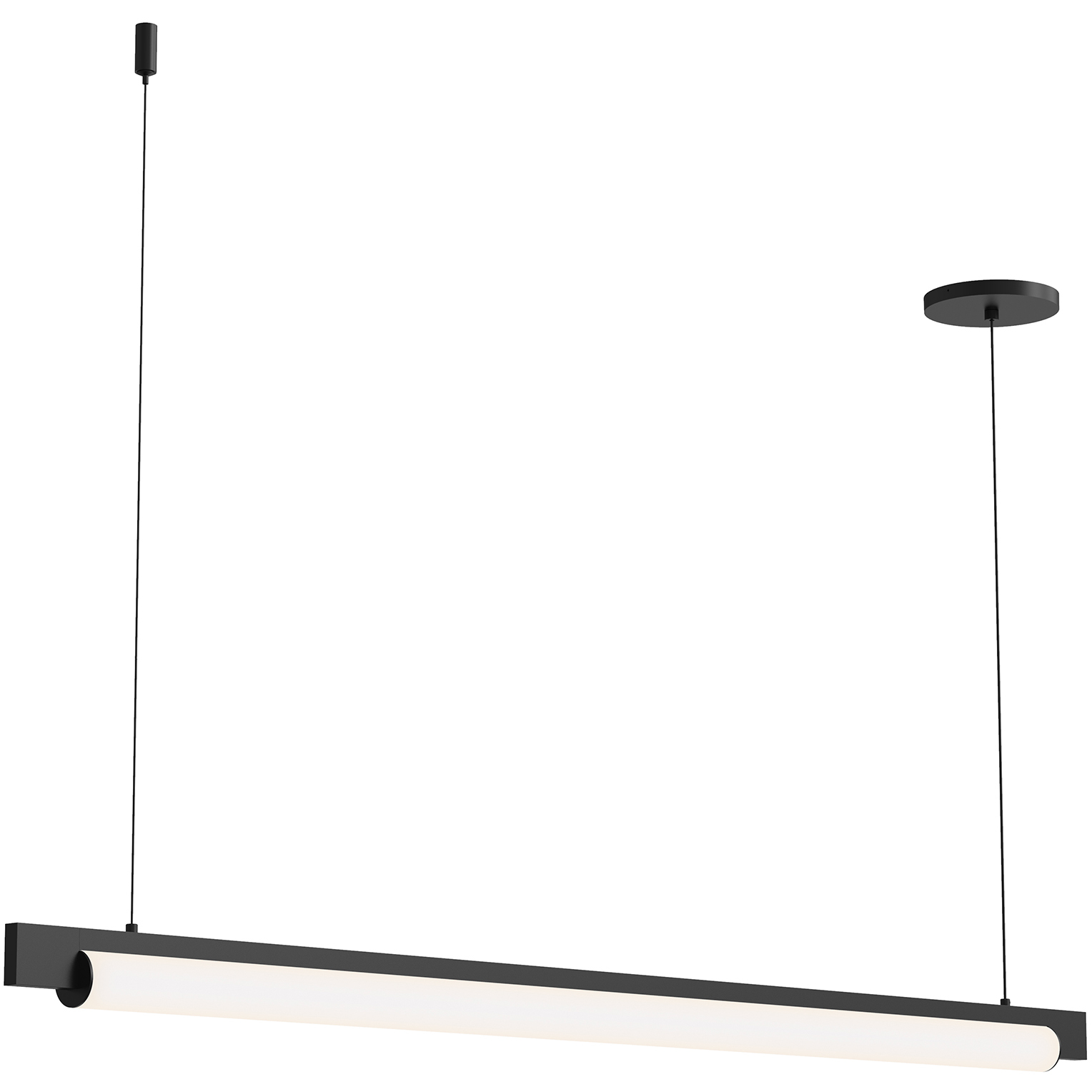 Keel LED 44 inch Satin Black Pendant Ceiling Light in 3000K, Add 20 ft. Cord