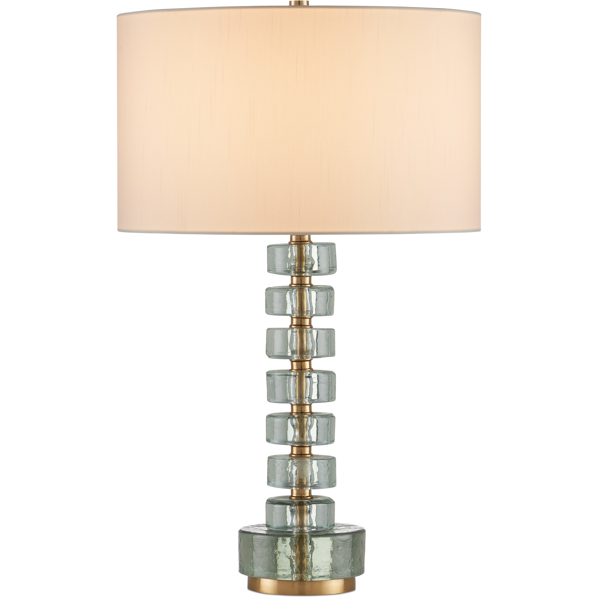 Mystras 27.5 inch 150 watt Clear and Antique Brass Table Lamp Portable Light