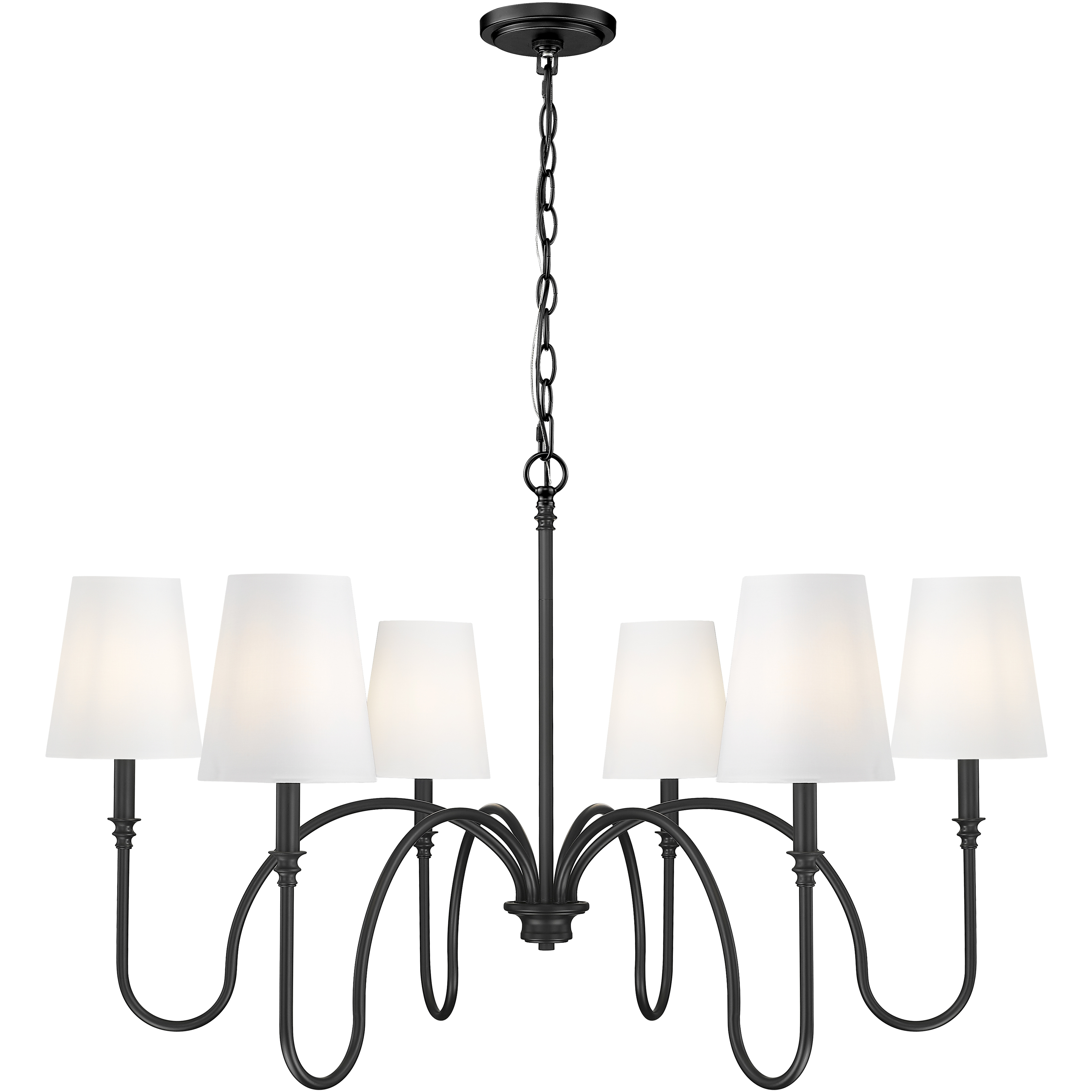 Jisele 6 Light 41.75 inch Matte Black Chandelier Ceiling Light