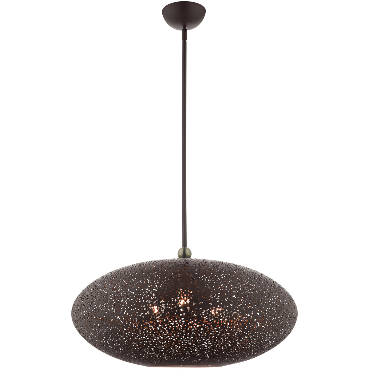 Charlton 3 Light 24 inch Bronze with Antique Brass Accents Extra Large Pendant Ceiling Light