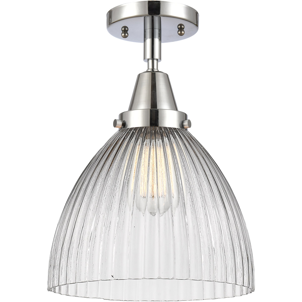 Franklin Restoration Seneca Falls 1 Light 9.5 inch Polished Chrome Flush Mount Ceiling Light