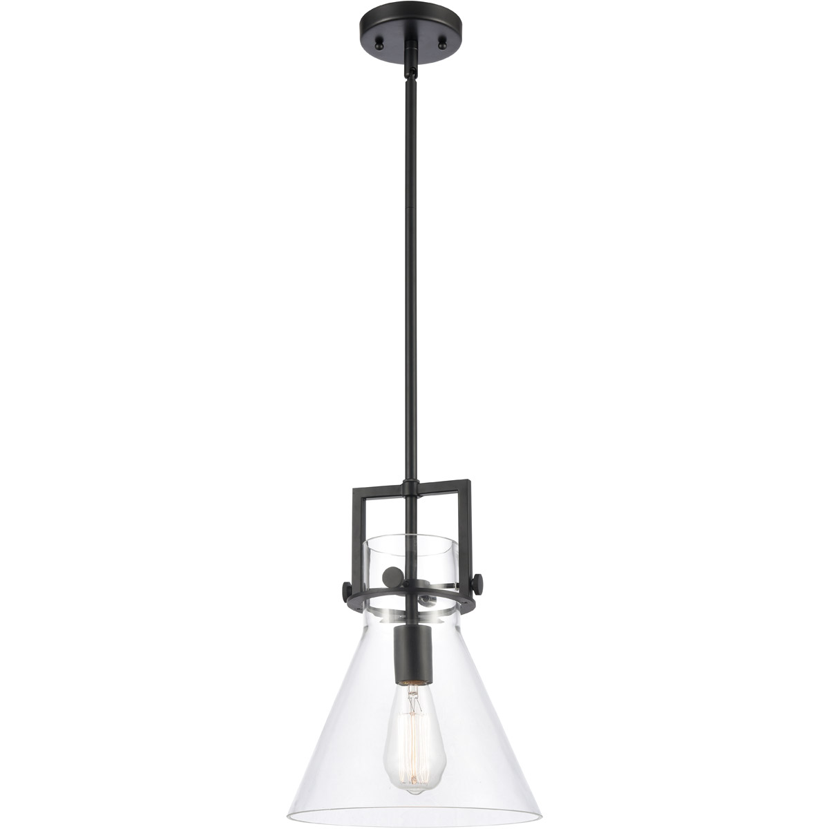 Restoration Newton 1 Light 10 inch Matte Black Mini Pendant Ceiling Light, Restoration