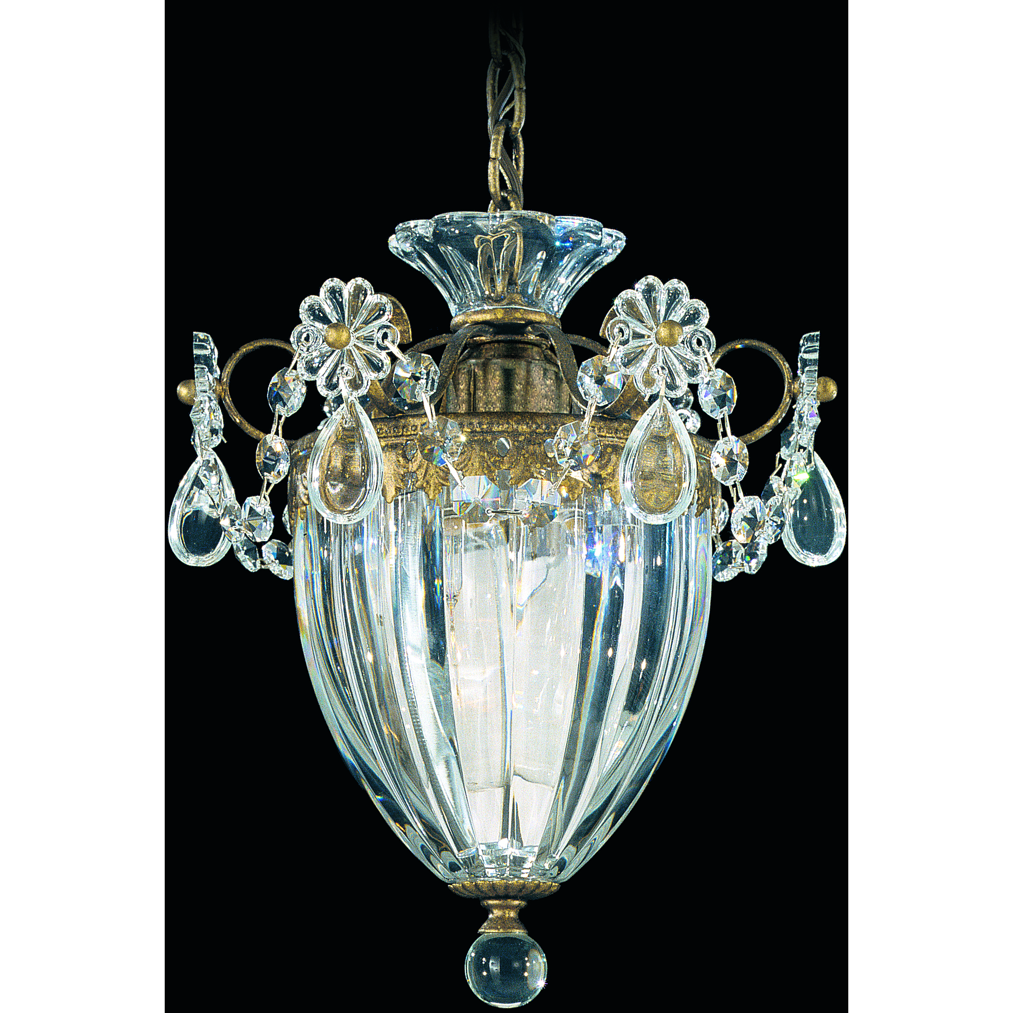 Bagatelle 1 Light 8 inch Etruscan Gold Mini Pendant Ceiling Light in Swarovski