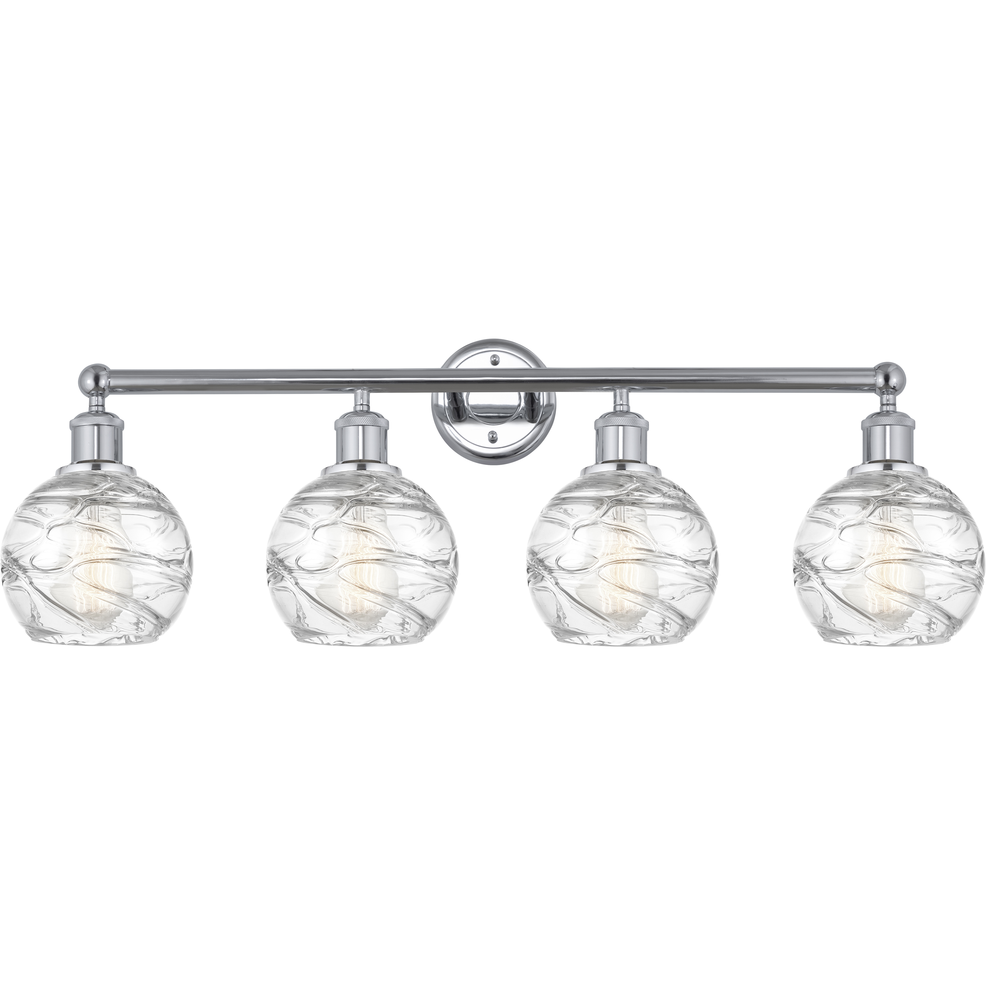 Edison Athens Deco Swirl 4 Light 33 inch Polished Chrome Bath Vanity Light Wall Light