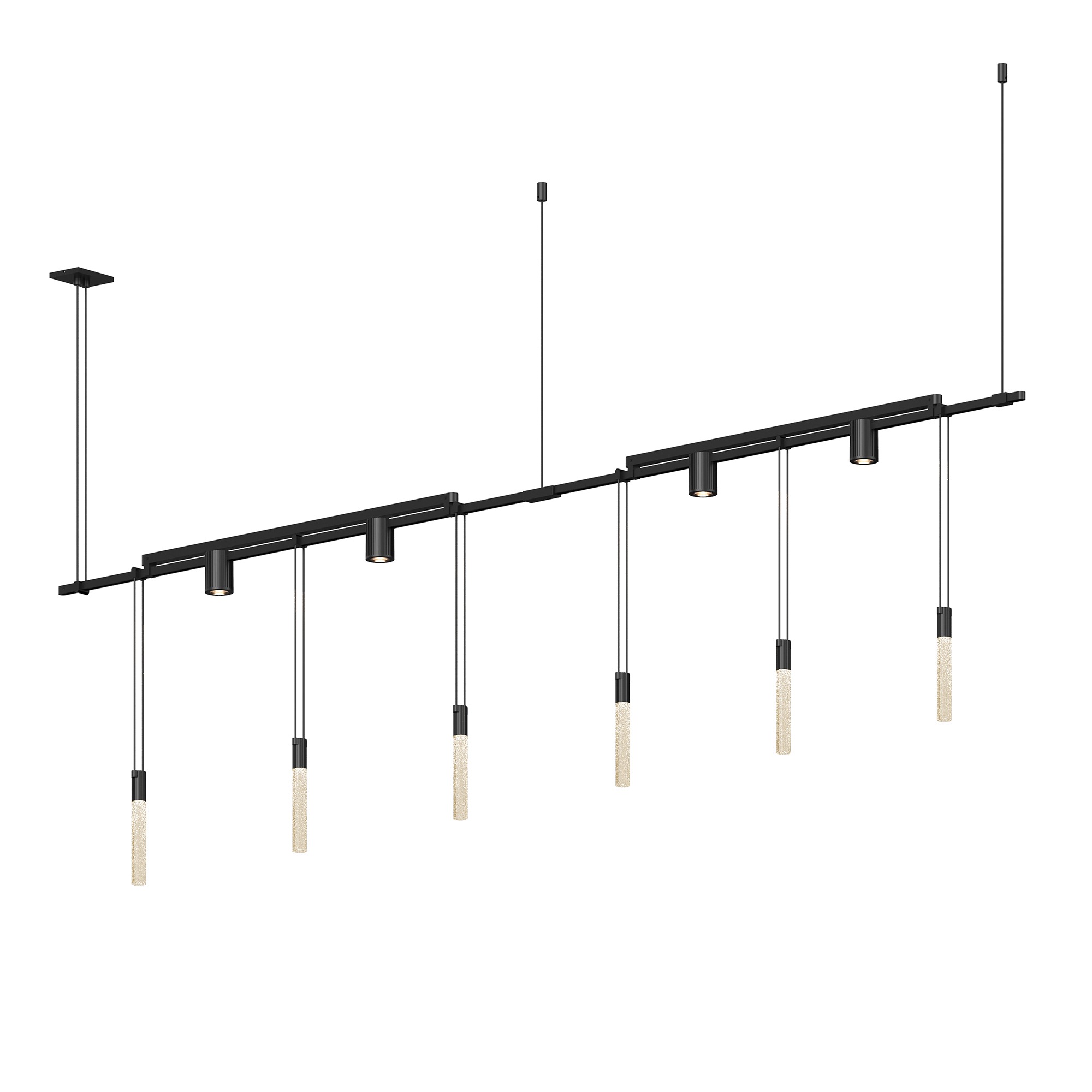 Suspenders LED 73 inch Satin Black Modular Pendant Composition Ceiling Light