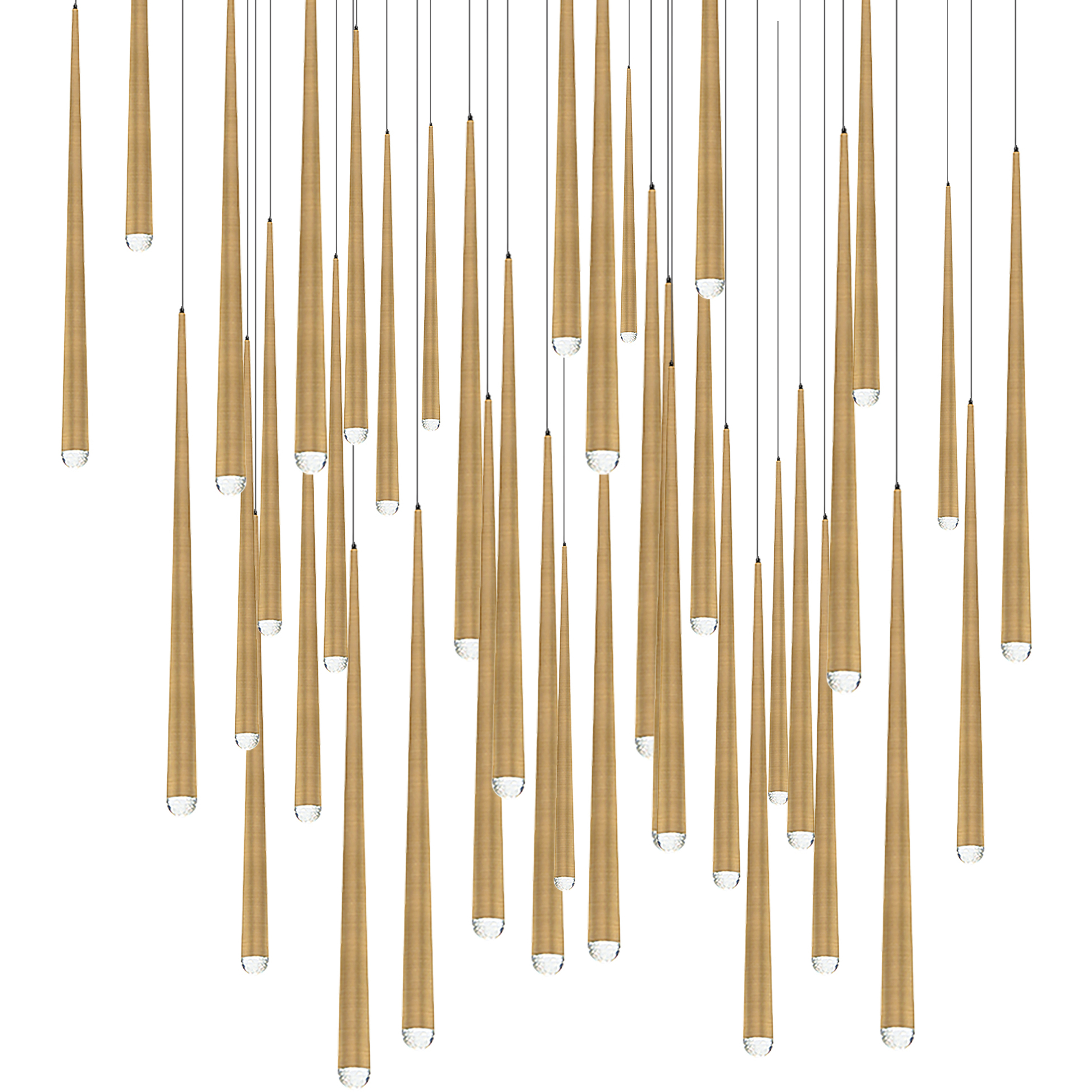 Cascade 41 Light 36 inch Aged Brass Multi-Light Pendant Ceiling Light