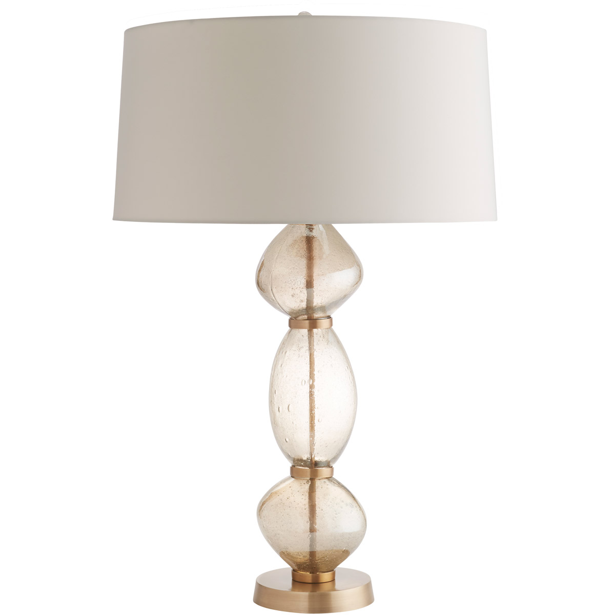 Dreena 32 inch 150 watt Smoke Luster and Antique Brass Table Lamp Portable Light