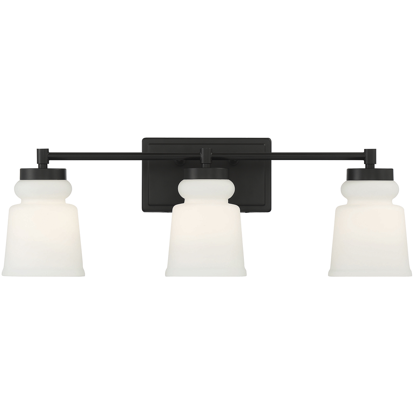 Contemporary 3 Light 24 inch Matte Black Bathroom Vanity Light Wall Light