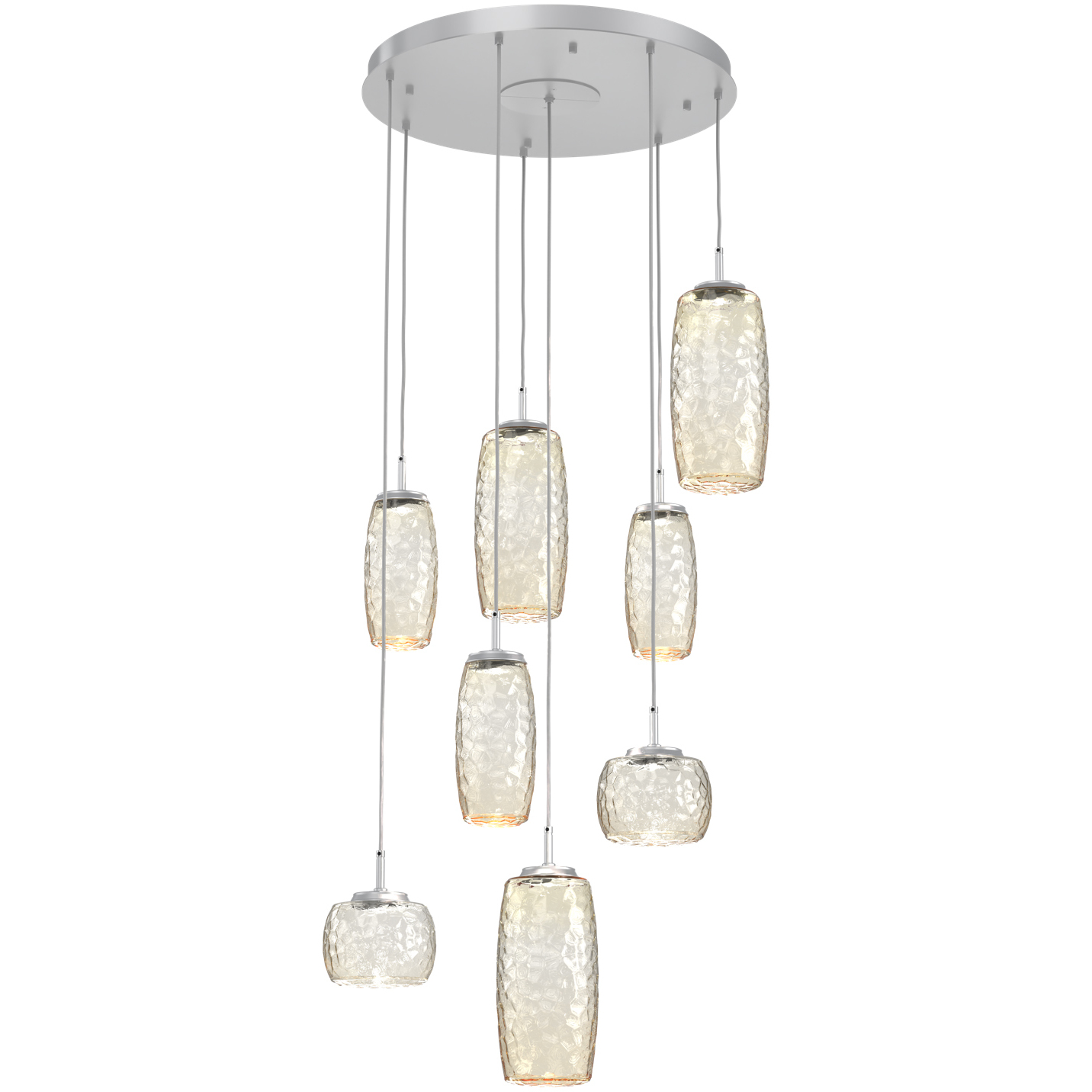 Vessel LED Classic Silver Multi-Pendant Ceiling Light in Amber, 2700K LED