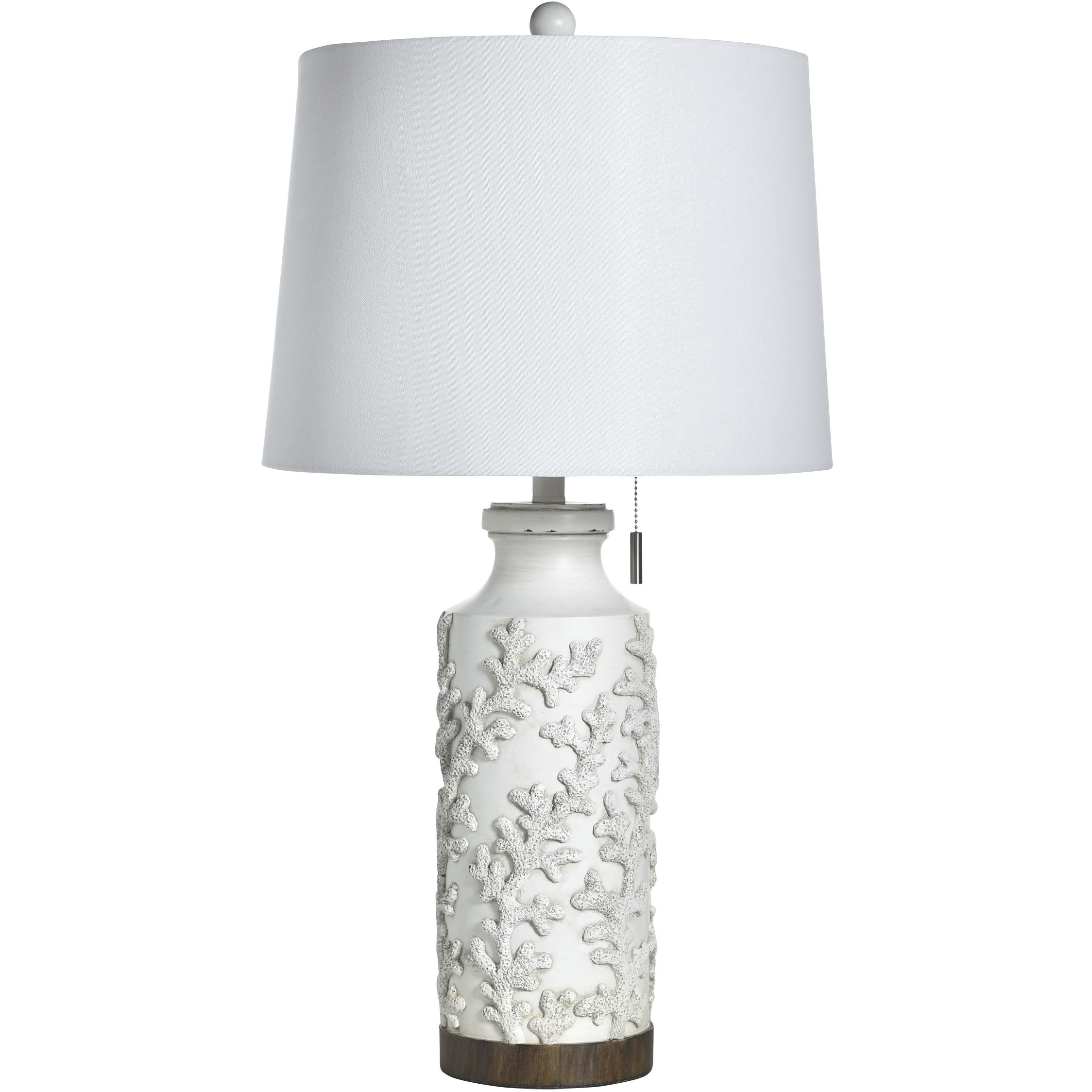 Calista 32 inch 100 watt Old White Distress and Brown and White Table Lamp Portable Light