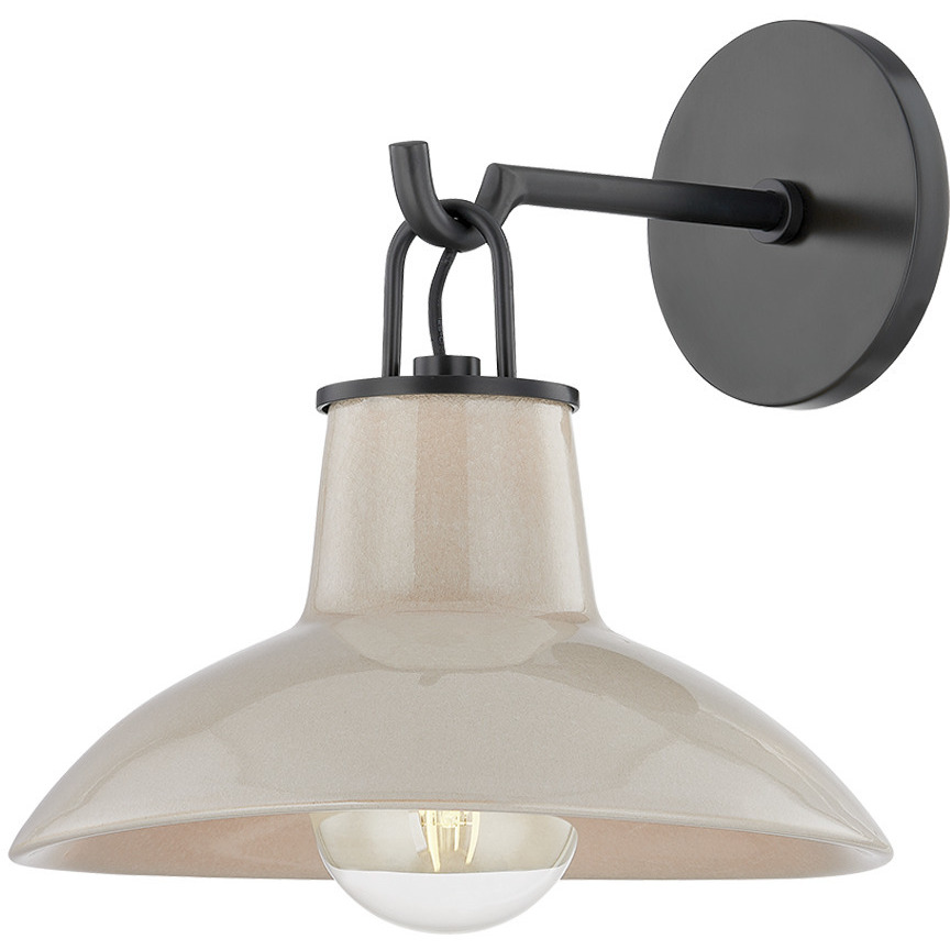 Pottersville 1 Light 10.5 inch Distressed Bronze and Ceramic Ivory Crackle Wall Sconce Wall Light