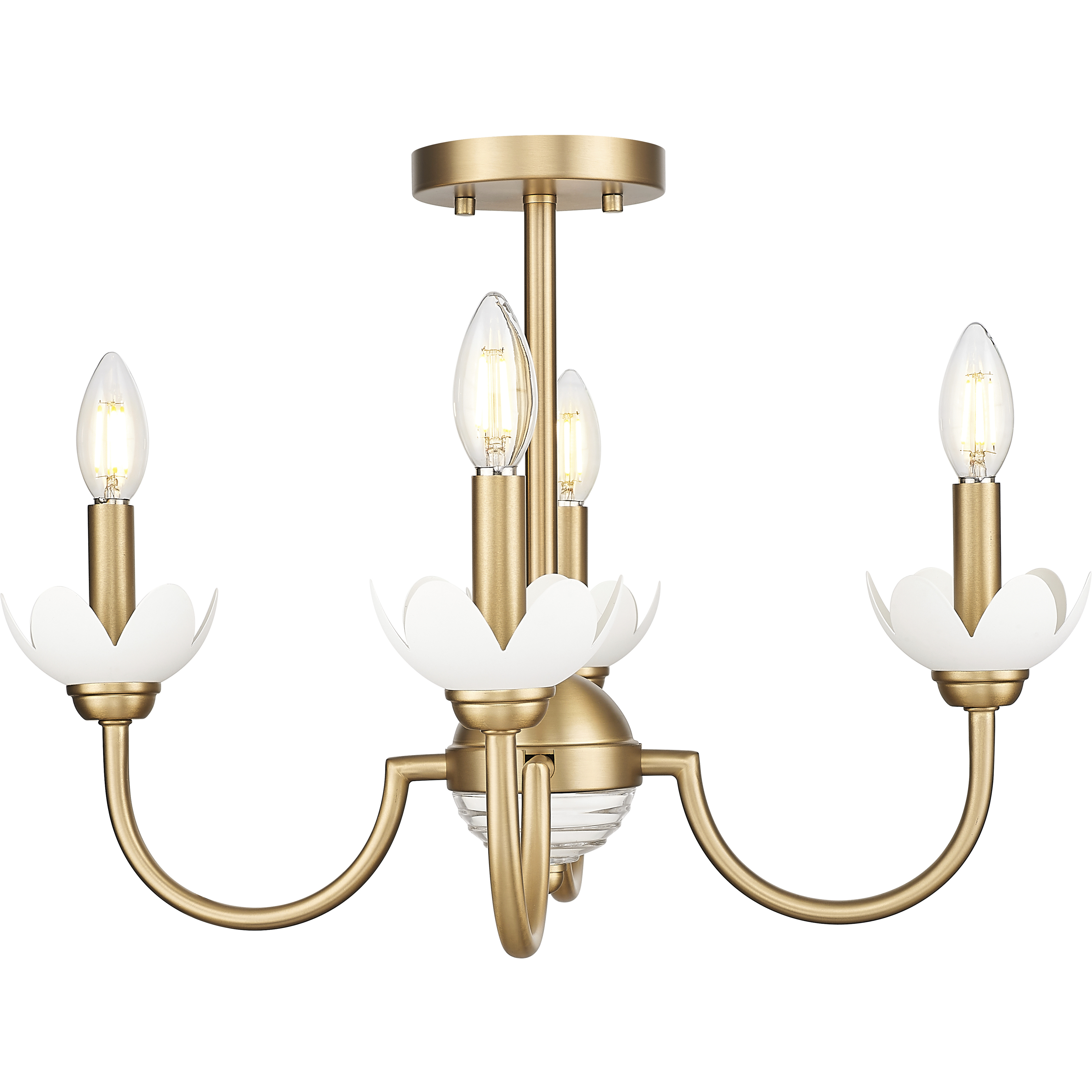 Allistair 4 Light 20 inch Modern Gold Semi Flush Mount Ceiling Light