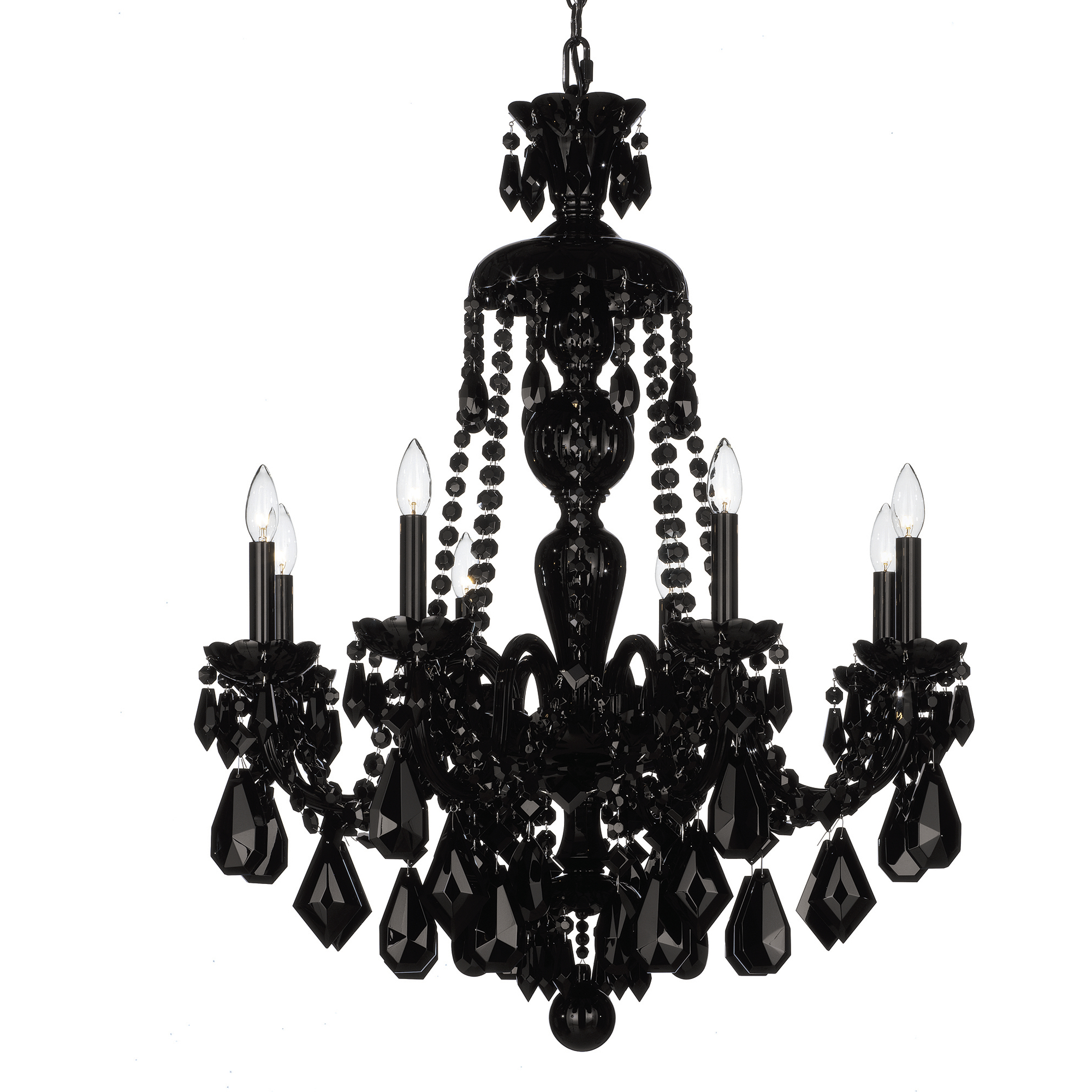 Hamilton 8 Light 28 inch Jet Black Chandelier Ceiling Light