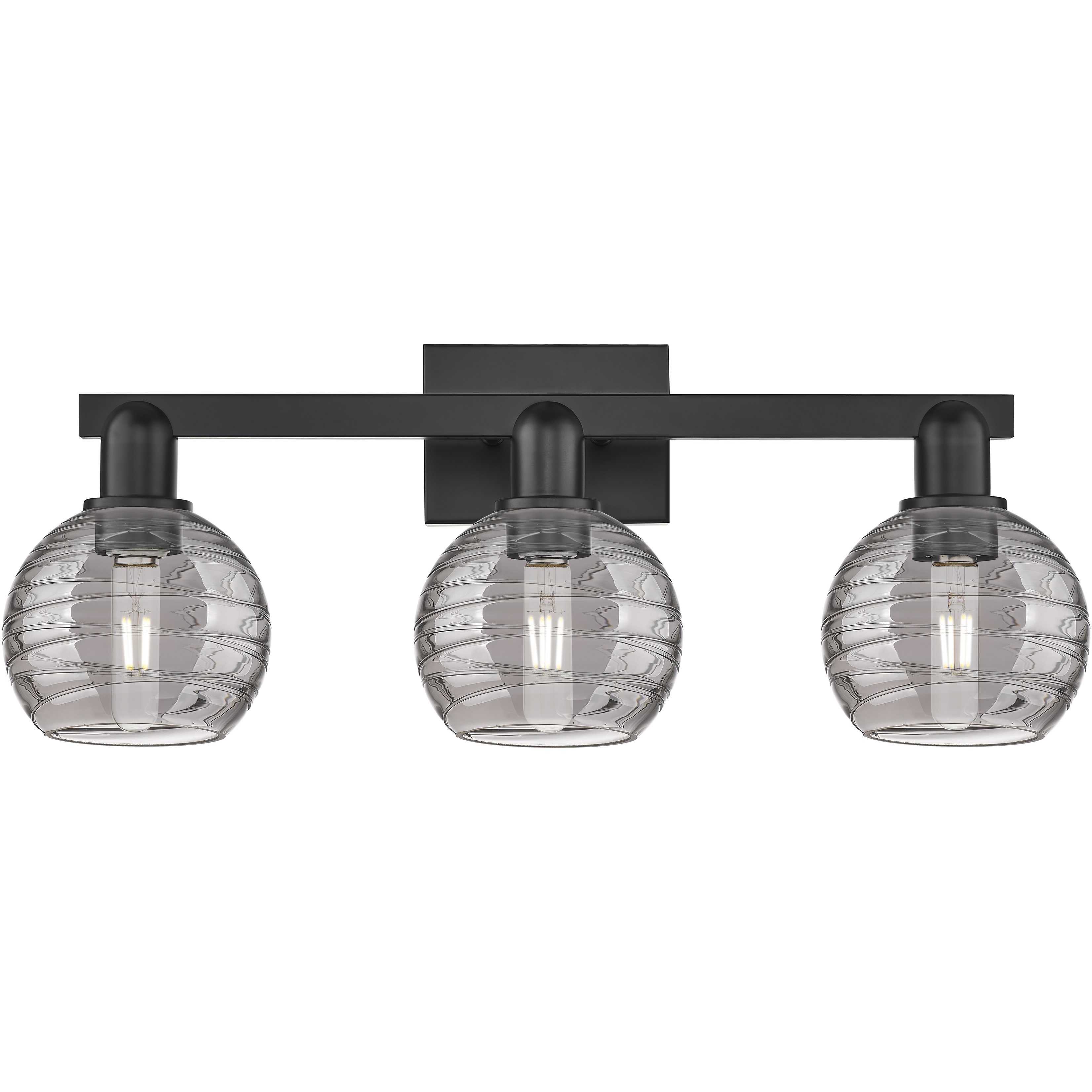 Athens Deco Swirl 3 Light 26 inch Matte Black Bath Vanity Light Wall Light