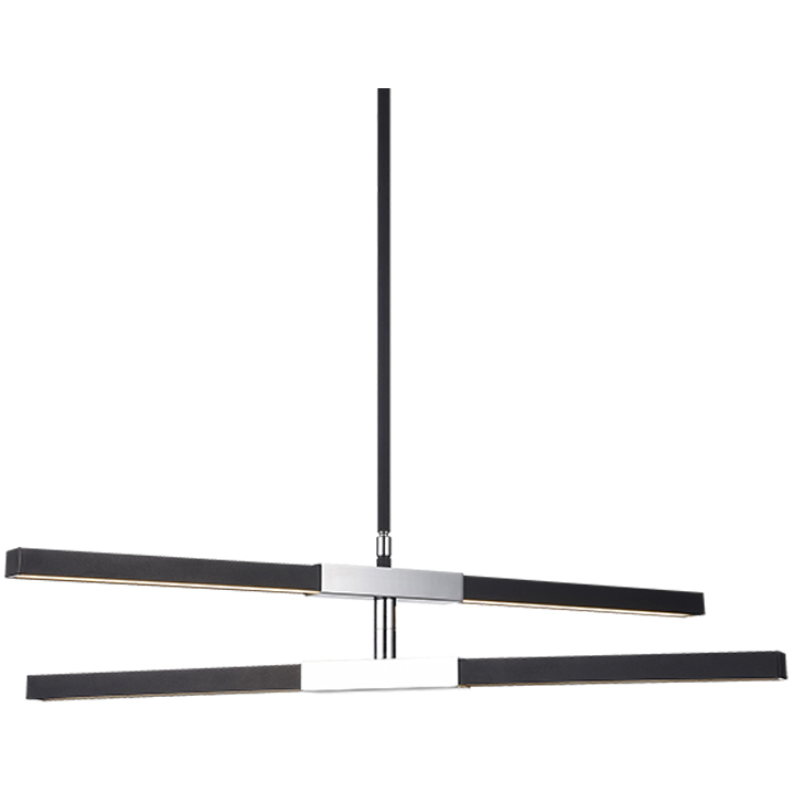Lineare LED 1.25 inch Matte Black and Chrome Pendant Ceiling Light