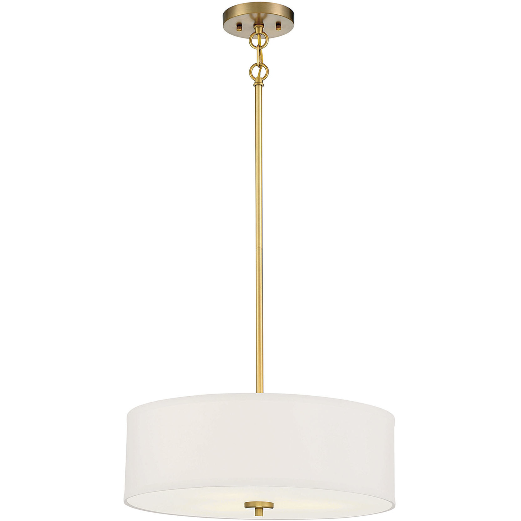 Modern 3 Light 18 inch Natural Brass Pendant Ceiling Light
