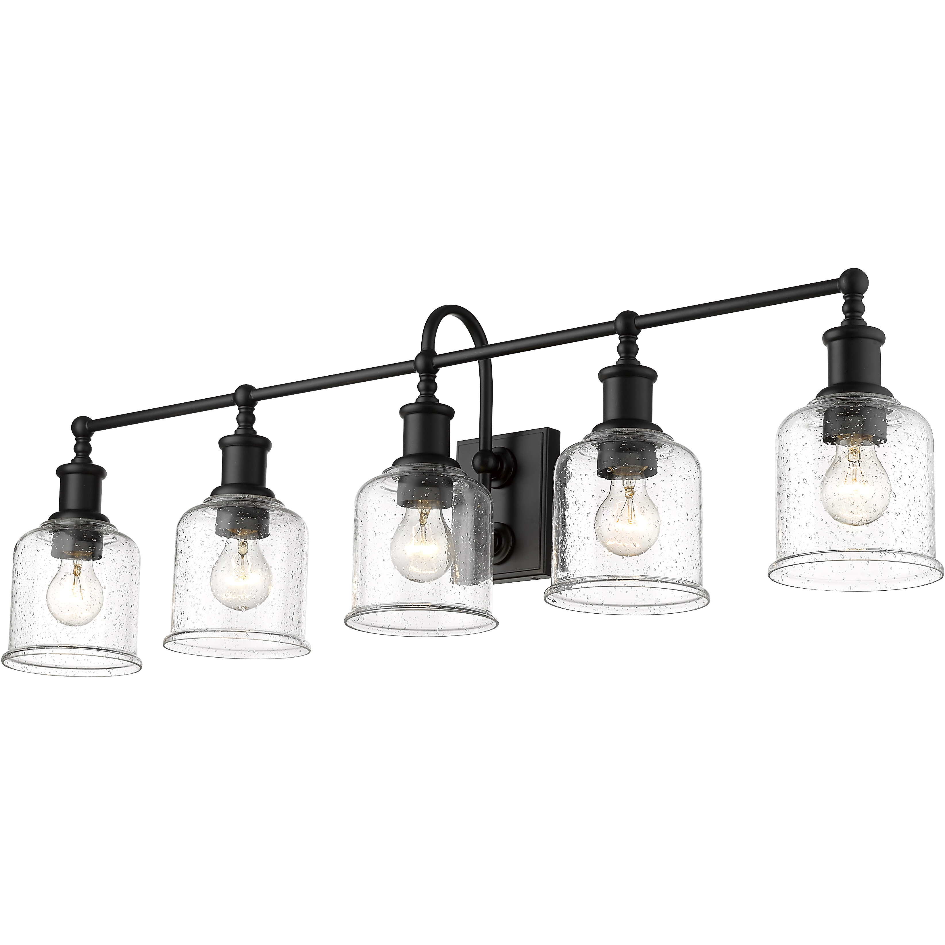 Bryant 5 Light 40.5 inch Matte Black Vanity Wall Light