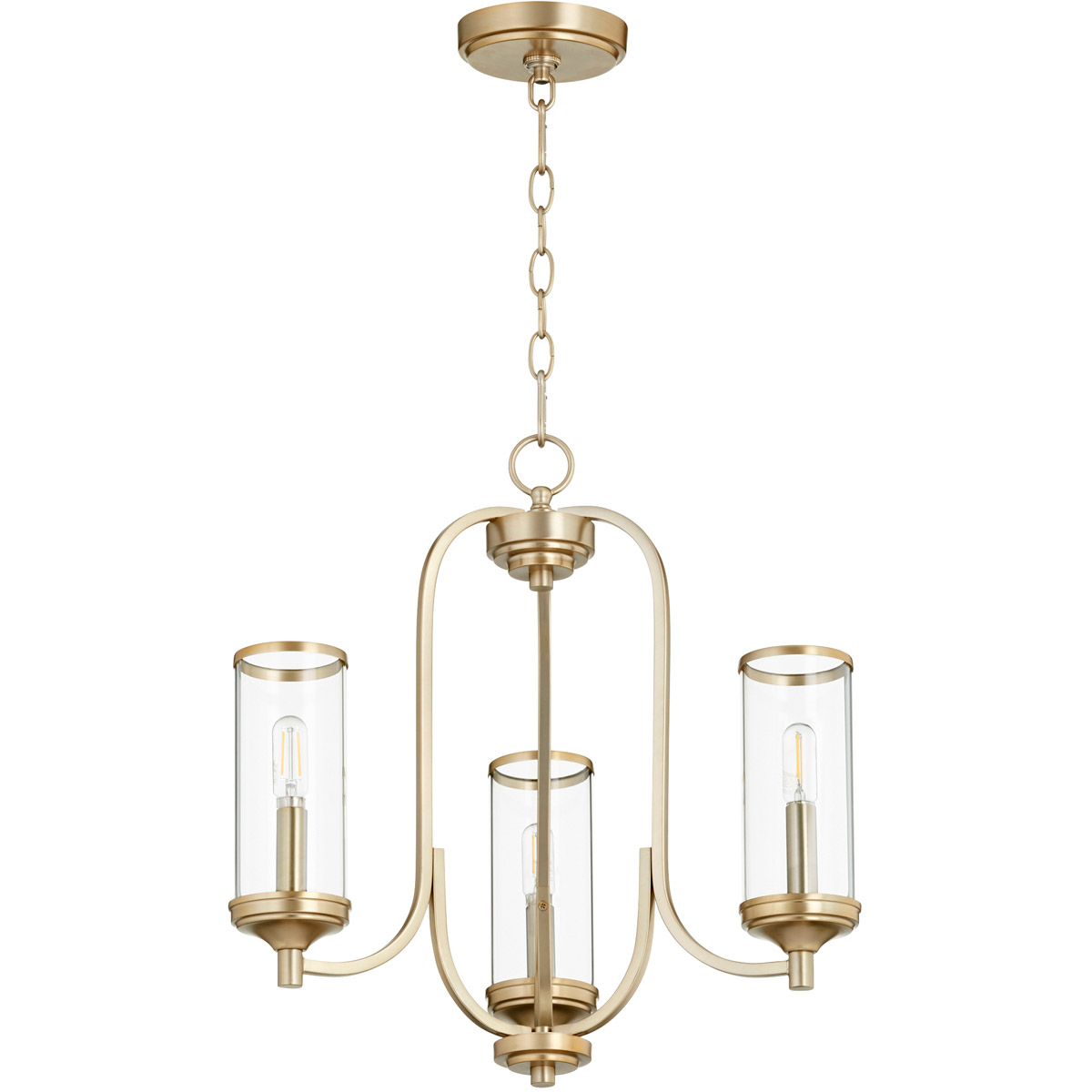 Collins 3 Light 19 inch Aged Brass Mini Chandelier Ceiling Light