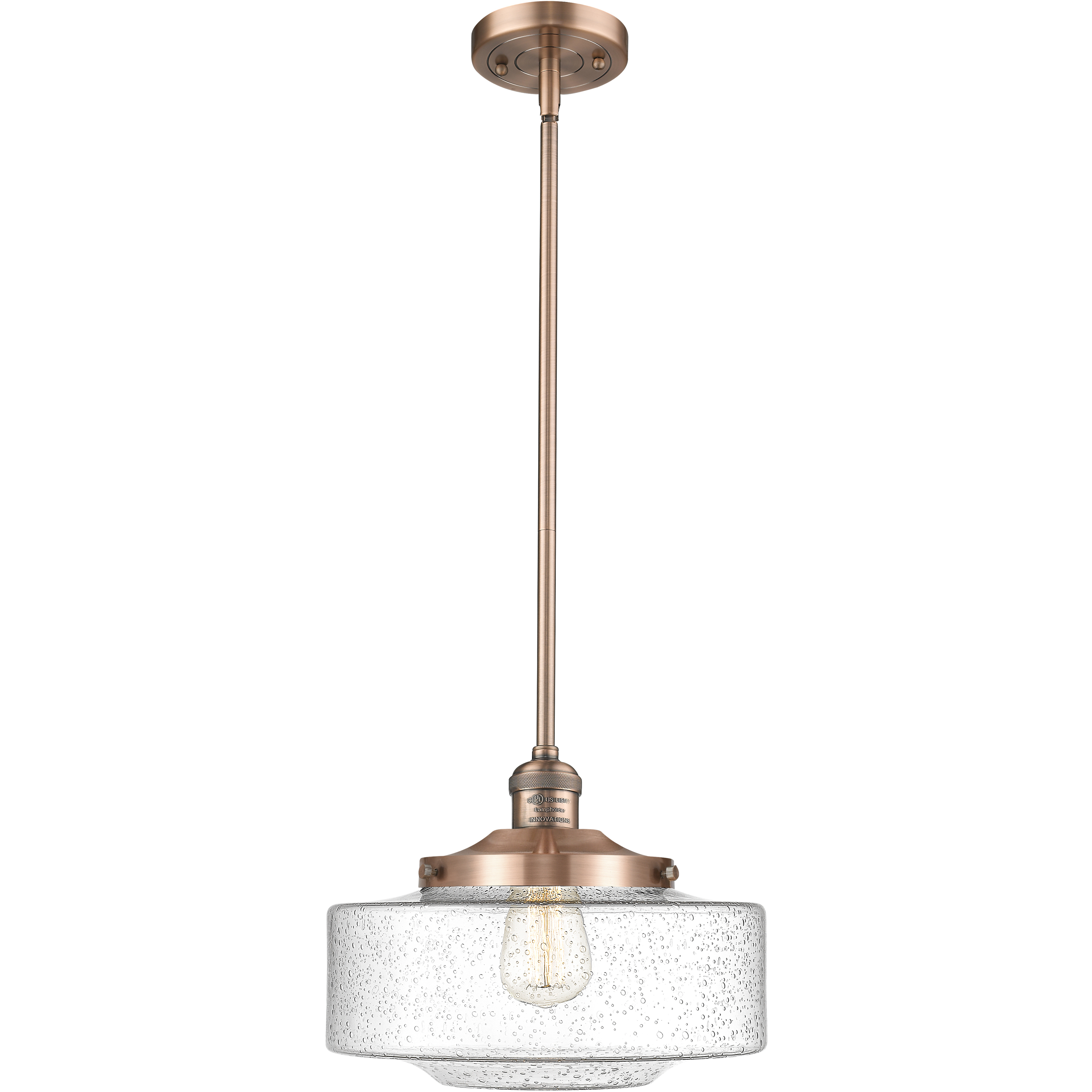 Franklin Restoration Bridgeton 1 Light 12 inch Antique Copper Mini Pendant Ceiling Light in Incandescent, Seedy