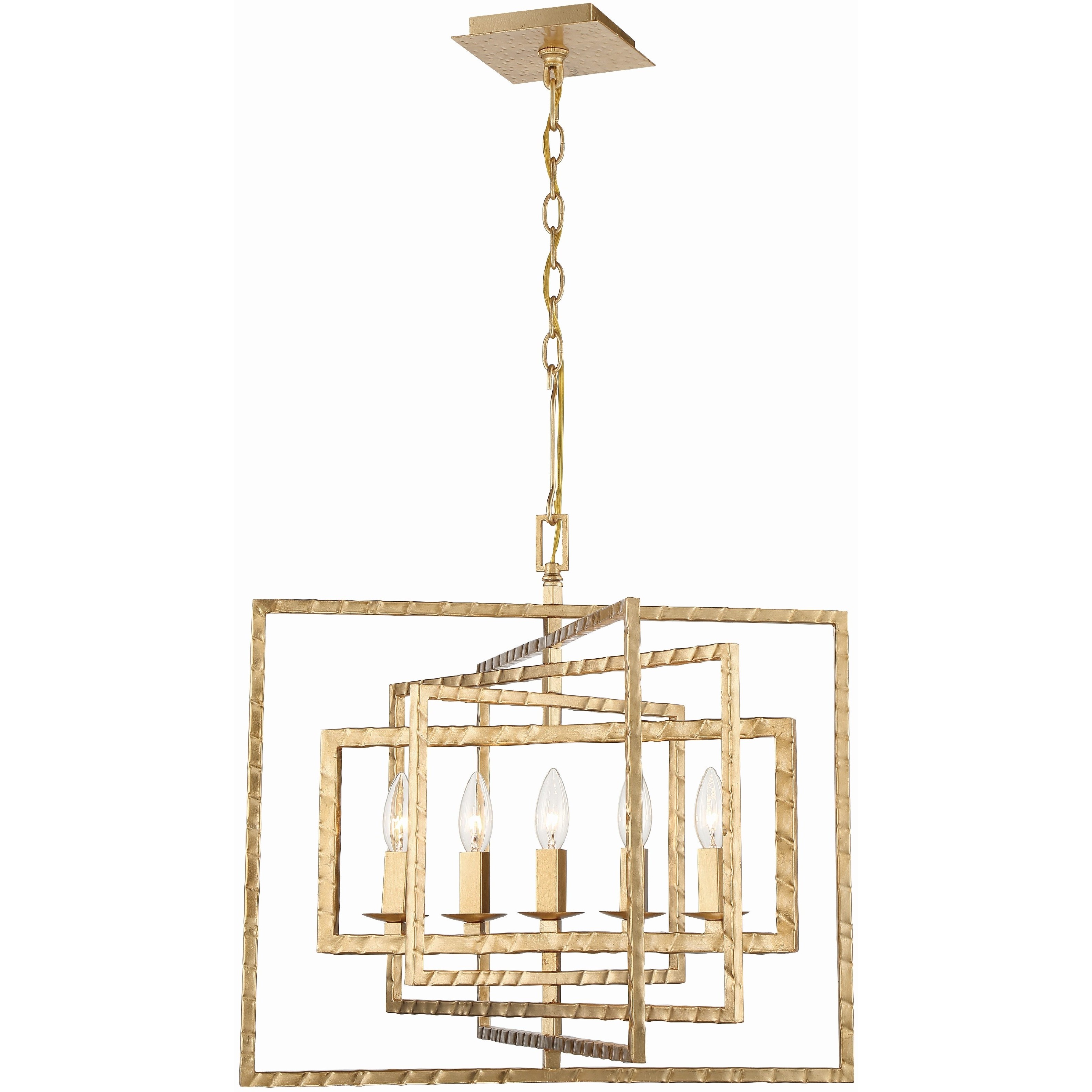 Capri 5 Light 24 inch Antique Gold Chandelier Ceiling Light