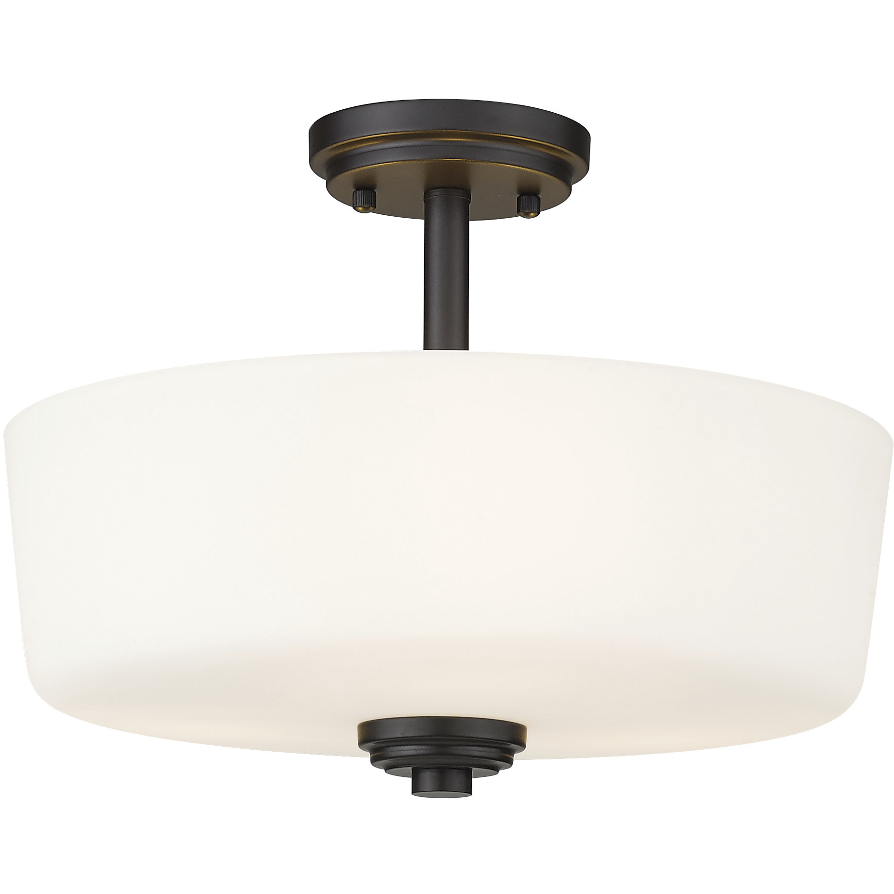 Arlington 3 Light 14.75 inch Bronze Semi Flush Mount Ceiling Light