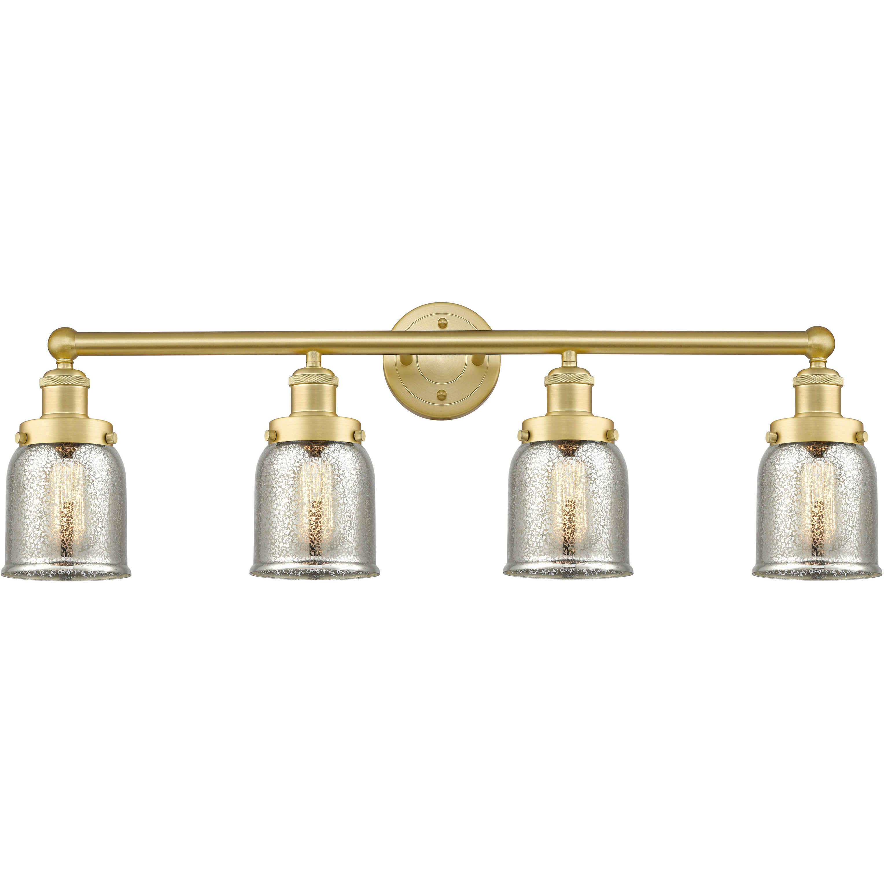 Bell 4 Light 33.5 inch Satin Gold Bath Vanity Light Wall Light in Silver Plated Mercury Glass, Small