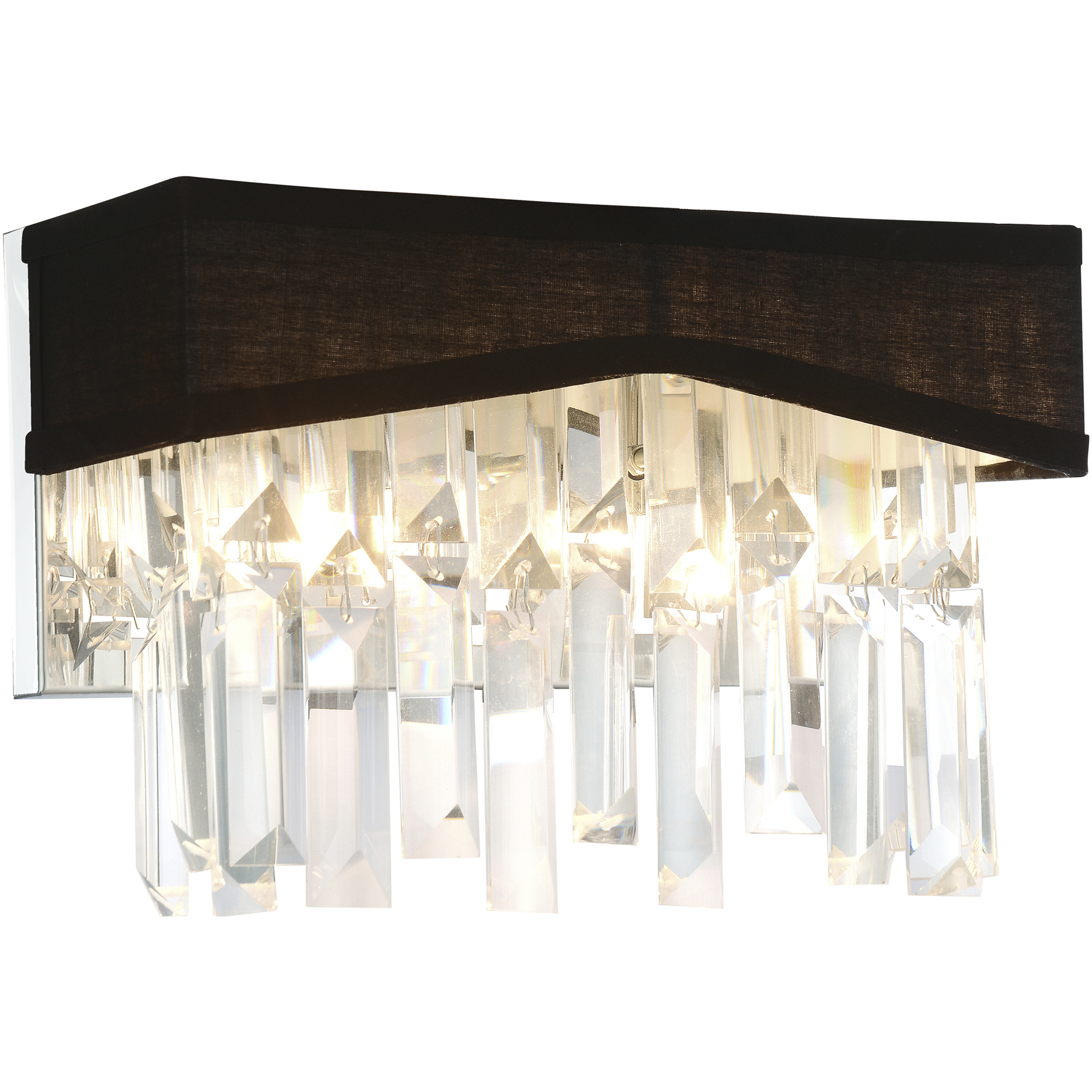 Havely 2 Light 5 inch Chrome Wall Light in Black