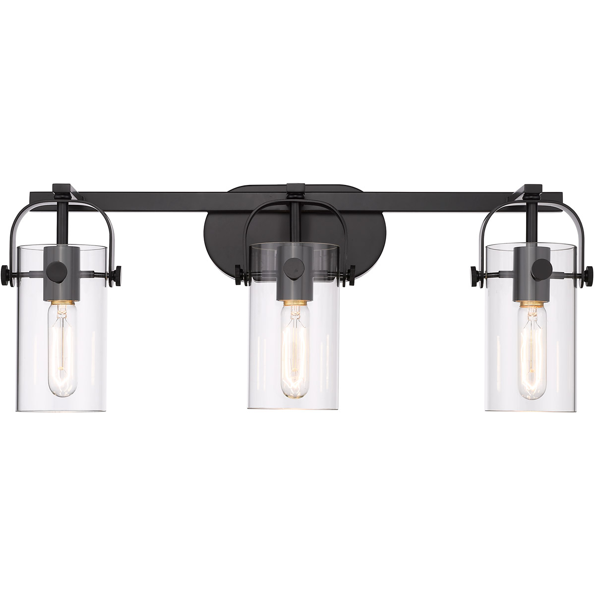 Pilaster 3 Light 24.25 inch Matte Black Bath Vanity Light Wall Light