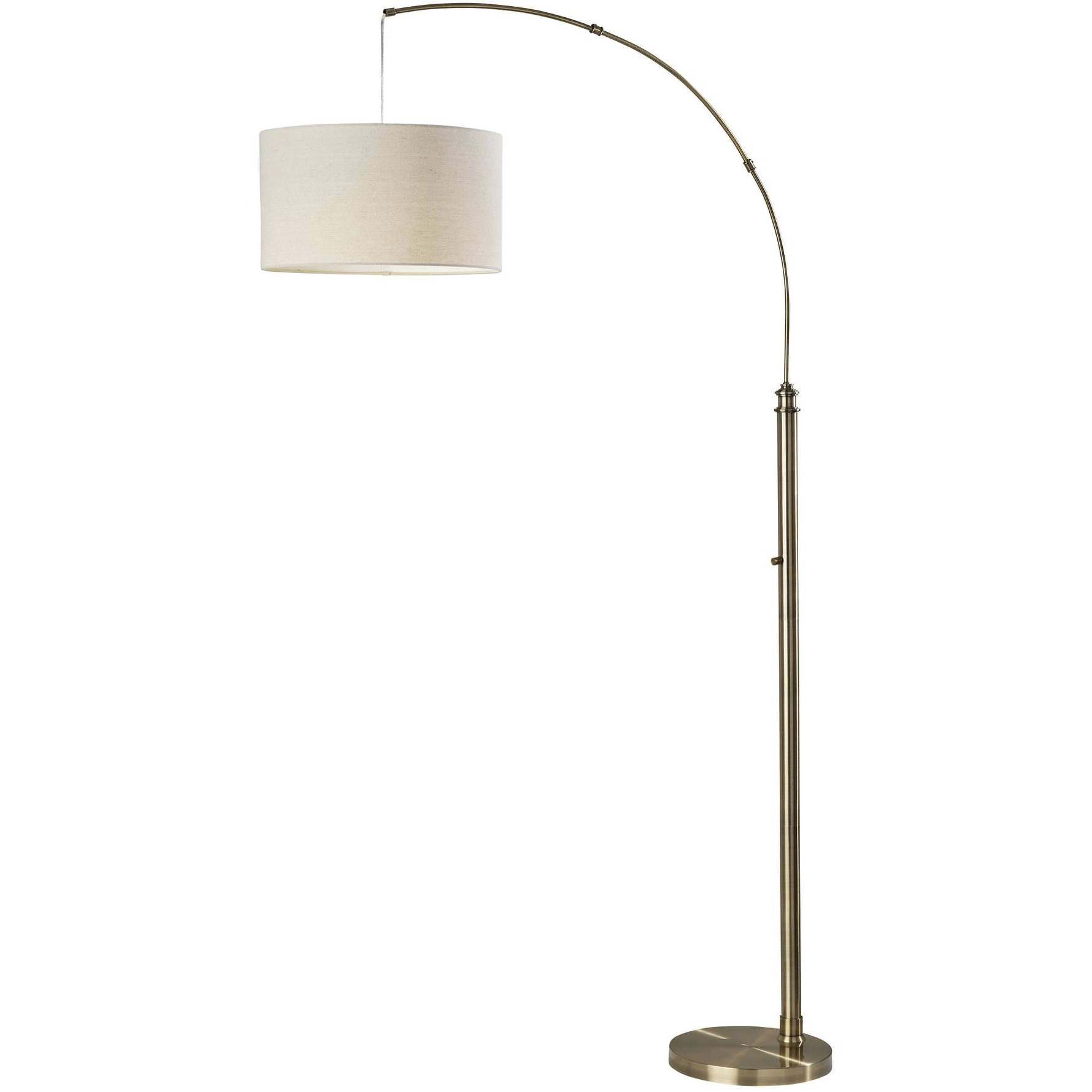 Barton 75.5 inch 100.00 watt Antique Brass Arc Floor Lamp Portable Light, Simplee Adesso
