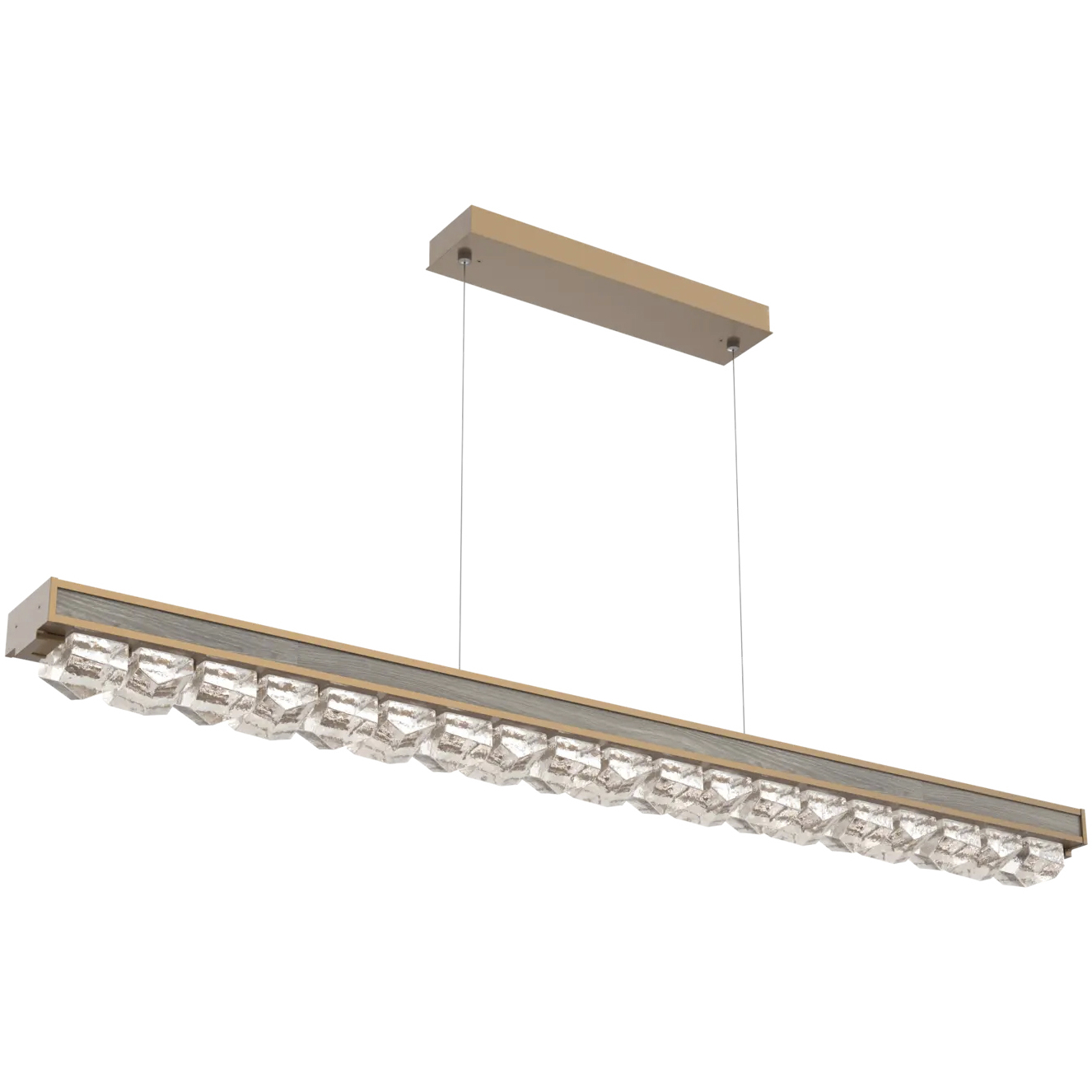Tessera LED 62.6 inch Novel Brass with Ash Linear Chandelier Ceiling Light