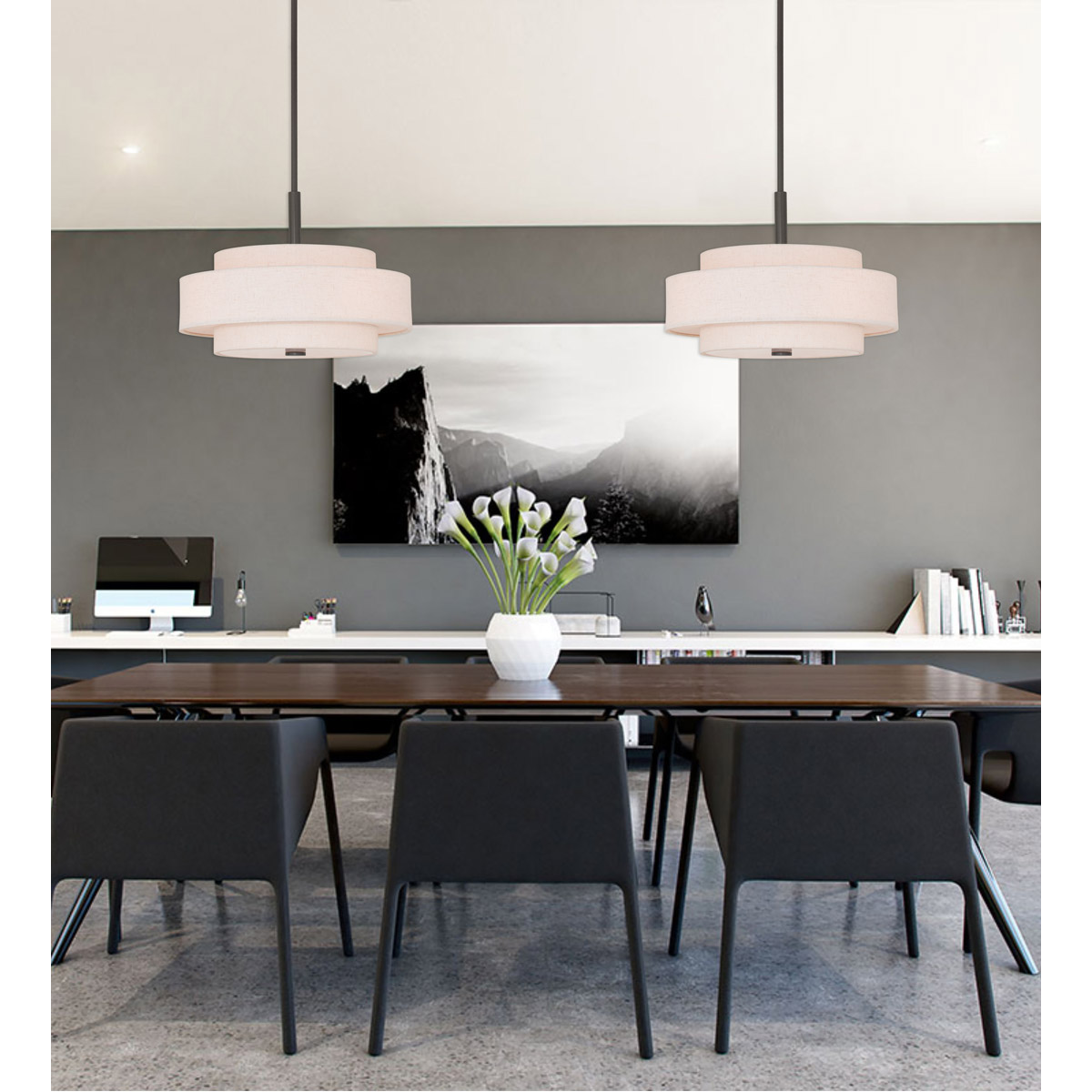 Meridian 5 Light 24 inch Bronze Pendant Ceiling Light