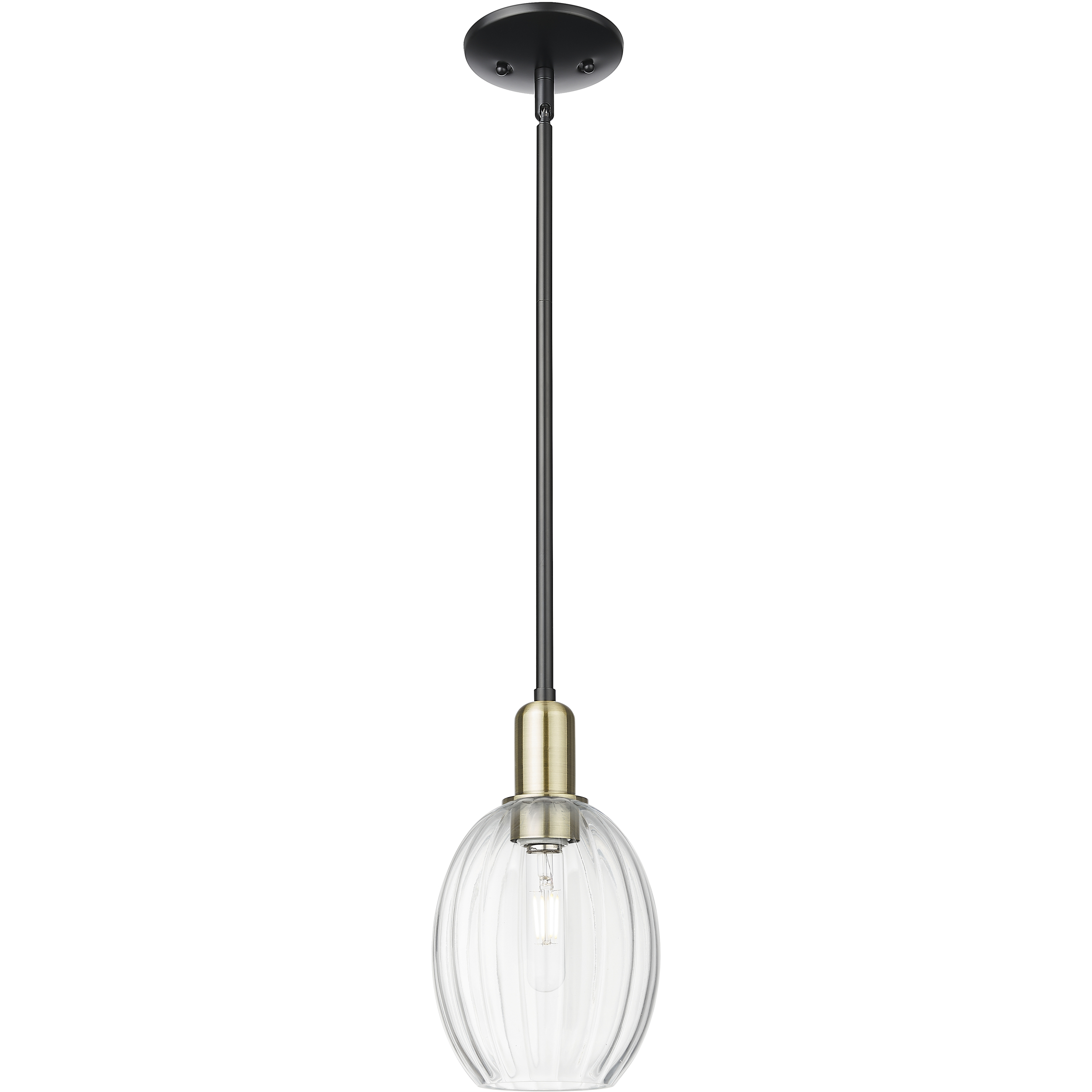 Preston 1 Light 6.25 inch Black Antique Brass Mini Pendant Ceiling Light in Clear Glass