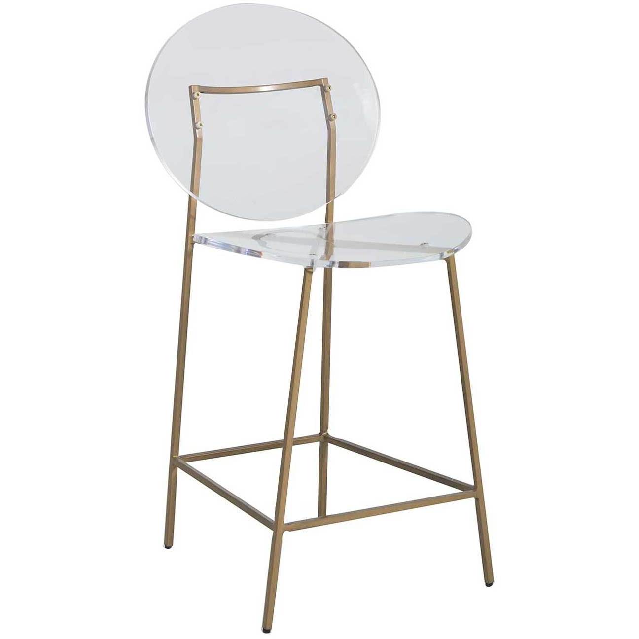 Sandy 39.75 inch Antique Gold / Clear Acrylic Bar Counter Stool