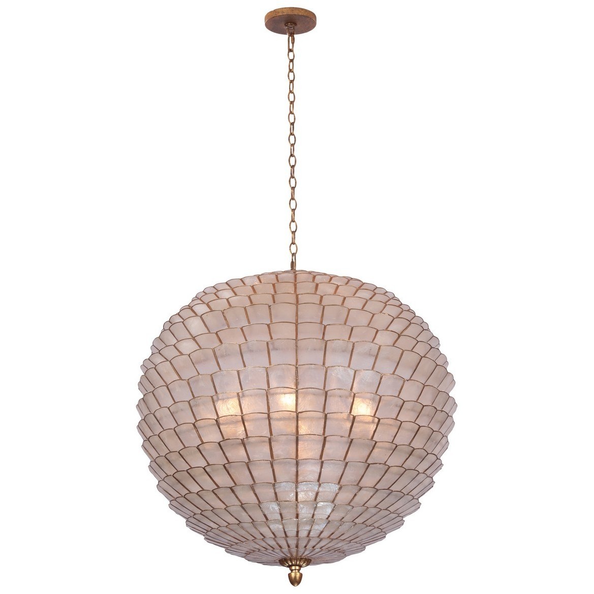 Samal 6 Light 25 inch Oxidized Gold Leaf Pendant Chandelier Ceiling Light