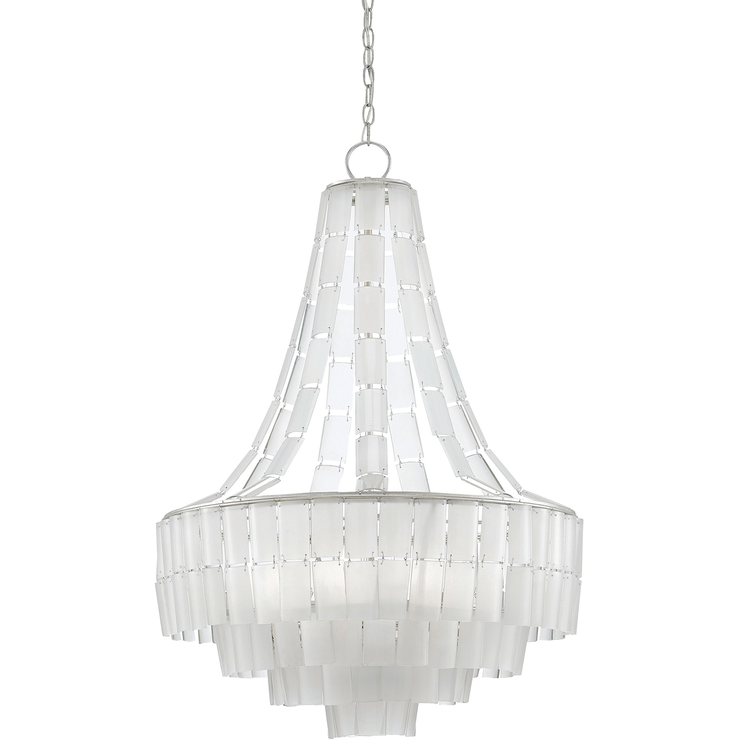 Vintner Blanc 7 Light 27.25 inch Contemporary Silver Leaf Chandelier Ceiling Light