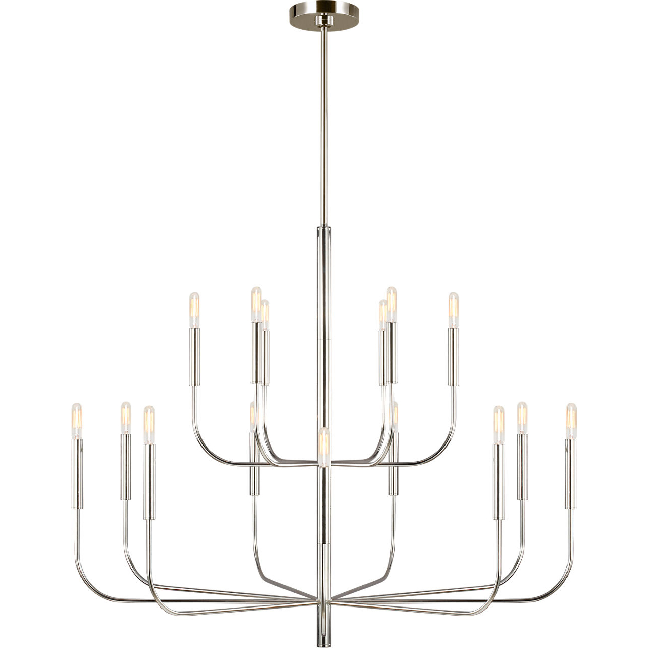 ED Ellen DeGeneres Brianna 15 Light 48.75 inch Polished Nickel Chandelier Ceiling Light