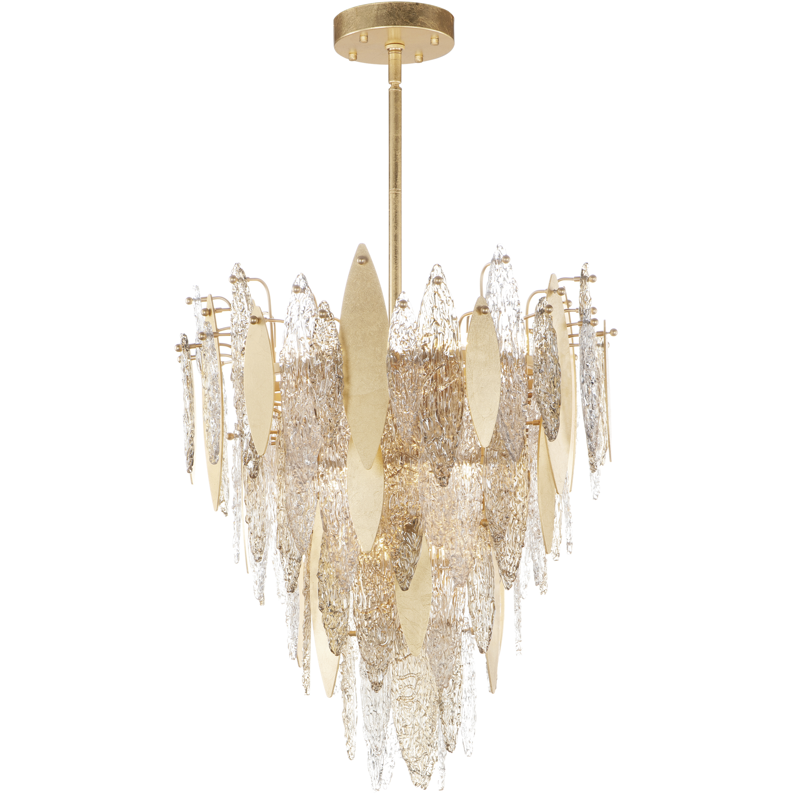 Majestic 12 Light 24 inch Gold Leaf Chandelier Ceiling Light