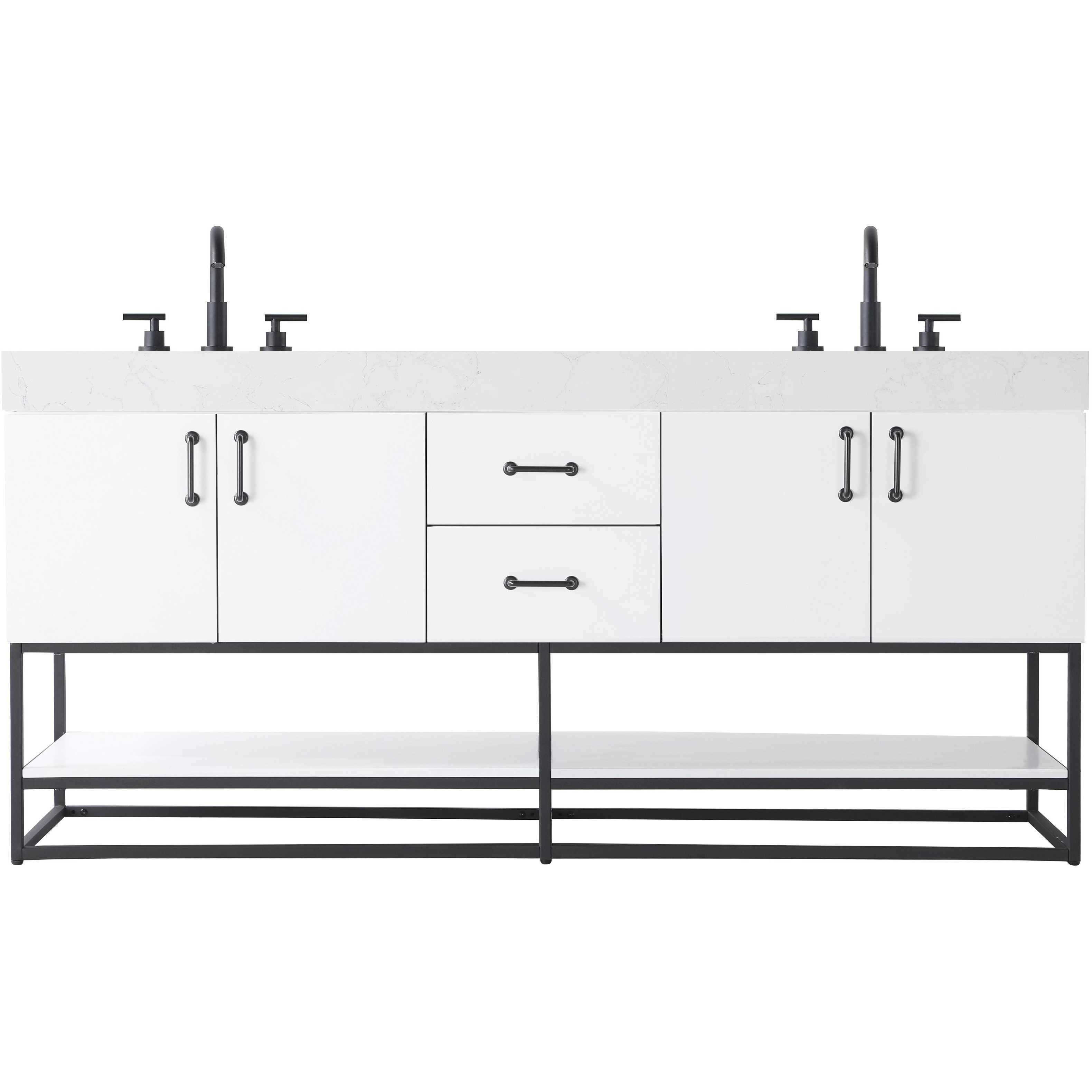 Caroline 72 X 34 inch White Bathroom Vanity Cabinet